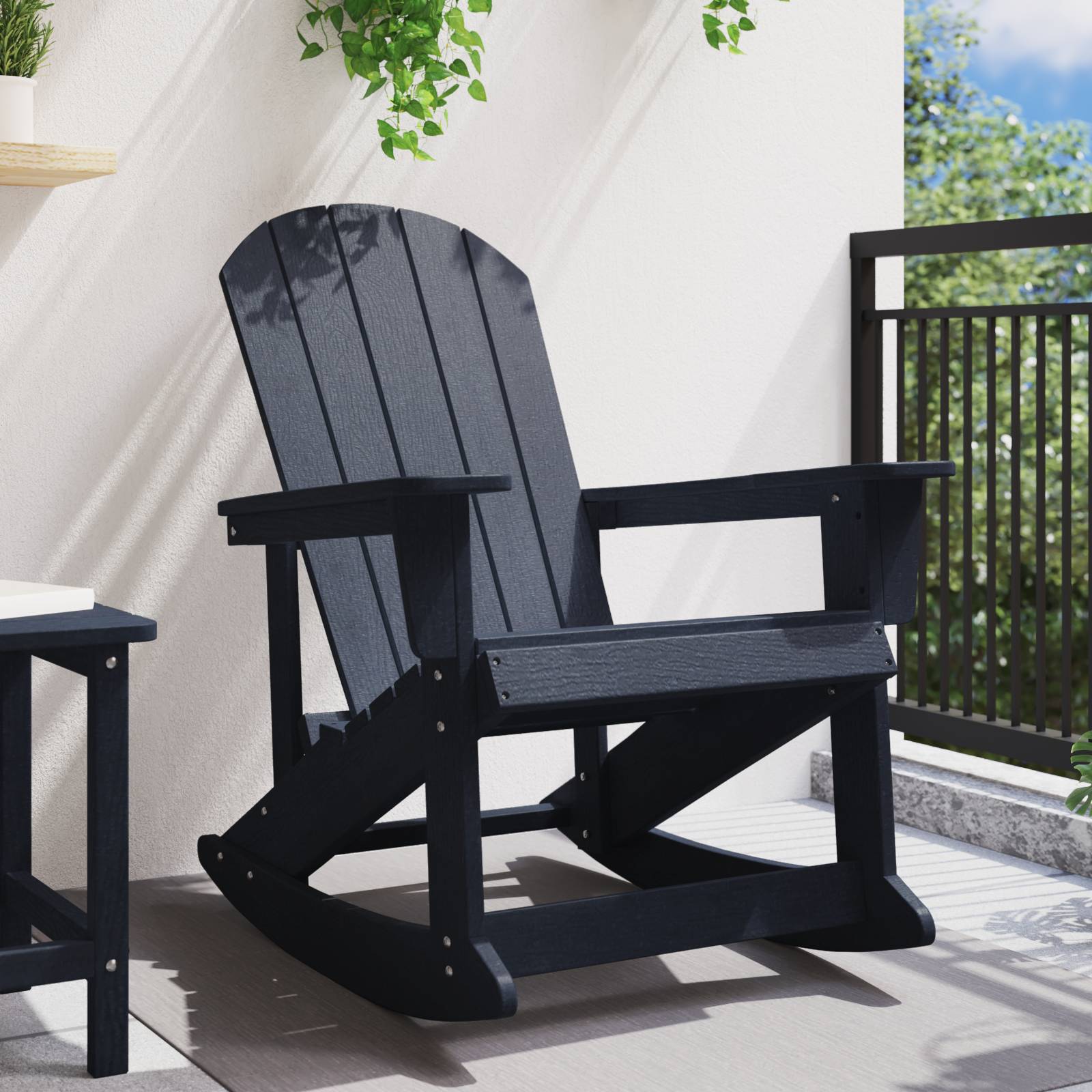 vidaXL Adirondack-Schaukelstuhl Marineblau 73.5x92x90 cm HDPE