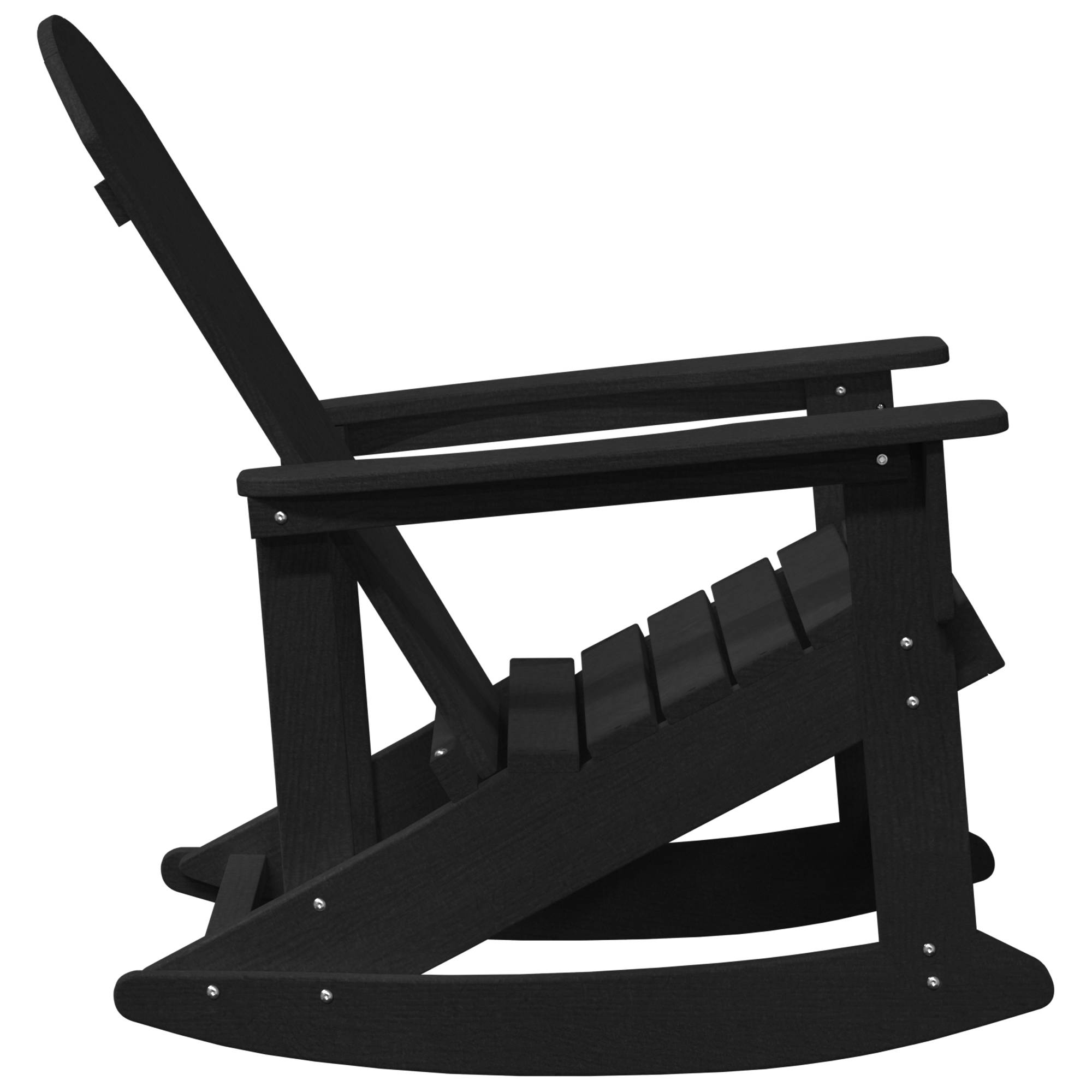 vidaXL Adirondack Schaukelstuhl Schwarz 73.5x92x90 cm HDPE
