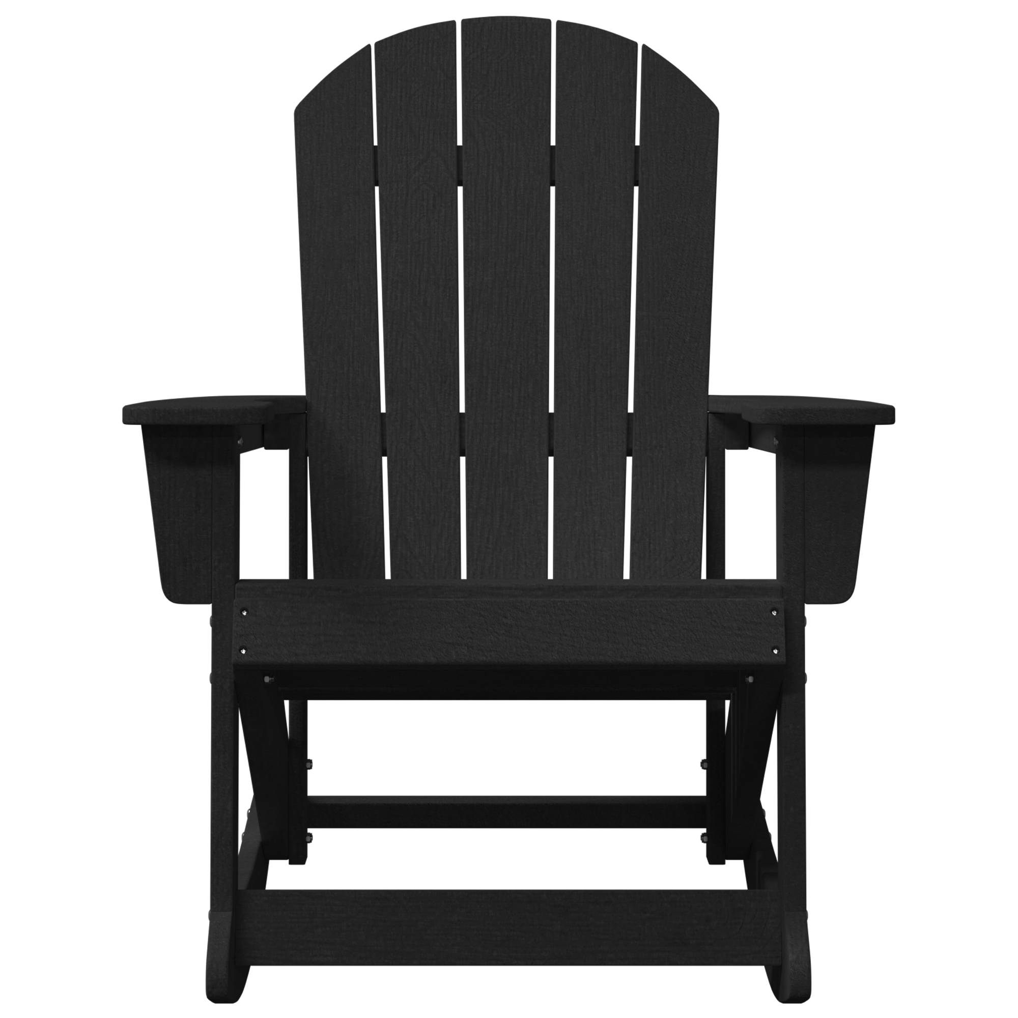 vidaXL Adirondack Schaukelstuhl Schwarz 73.5x92x90 cm HDPE