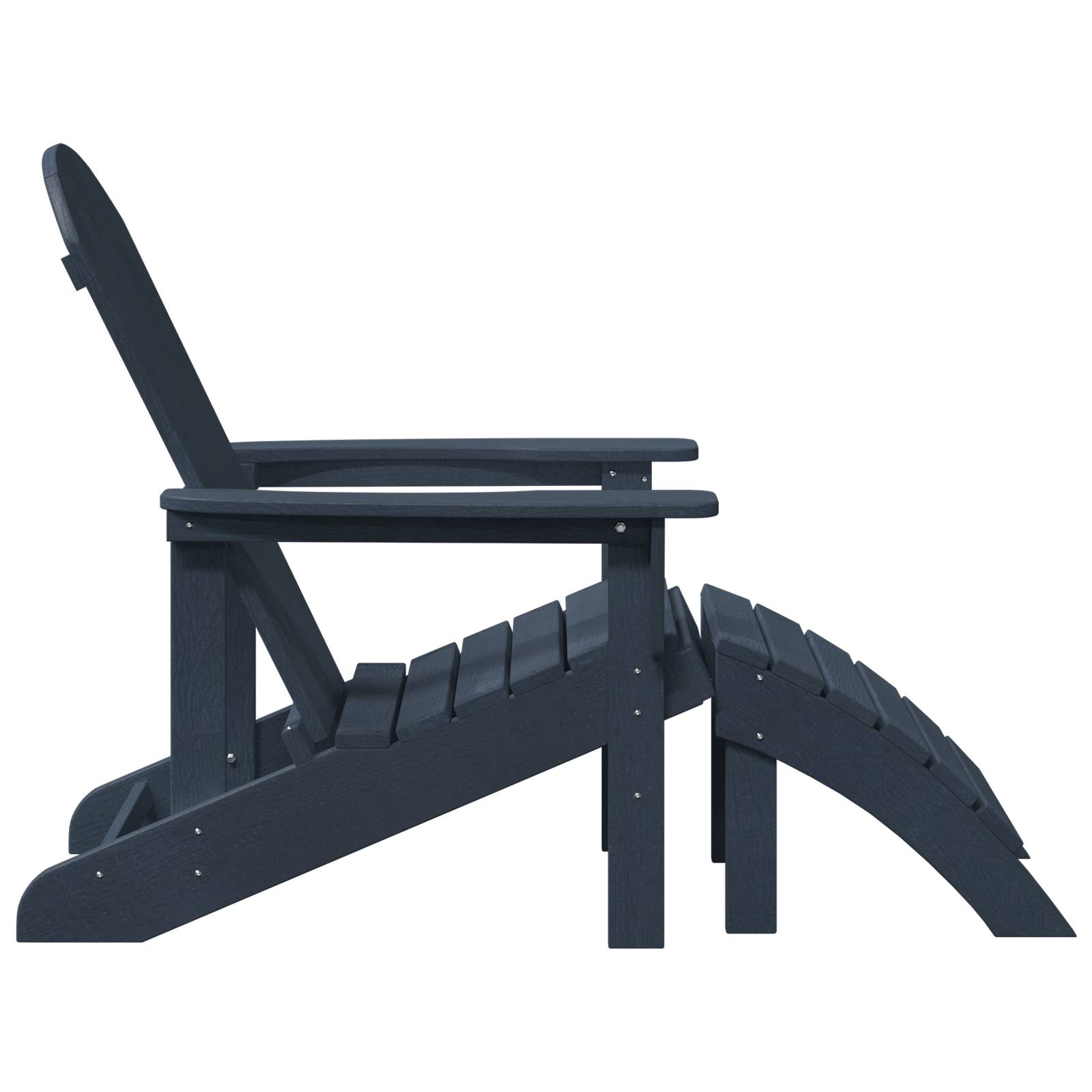 vidaXL Adirondack-Stuhl mit Fußstütze Marineblau HDPE