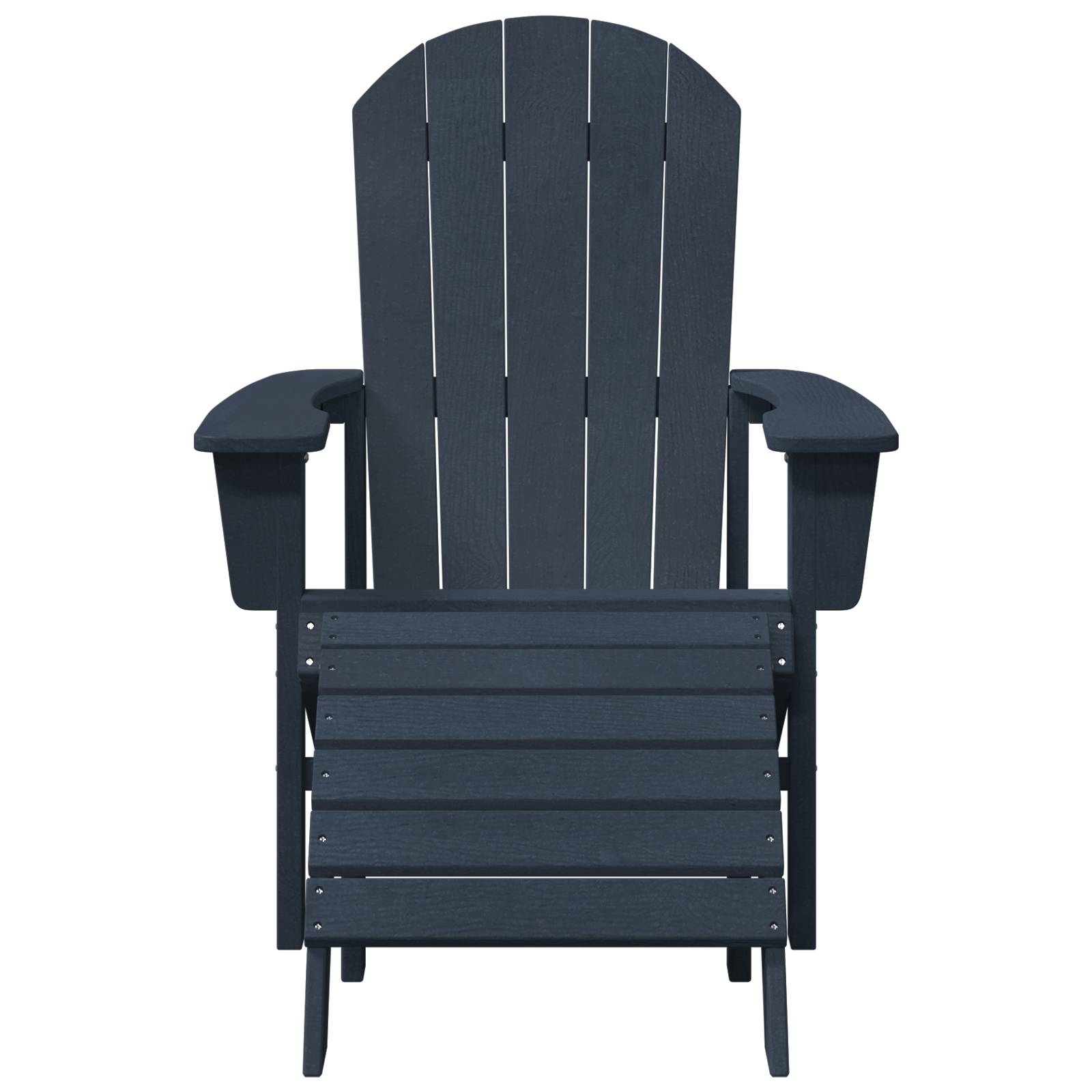vidaXL Adirondack-Stuhl mit Fußstütze Marineblau HDPE