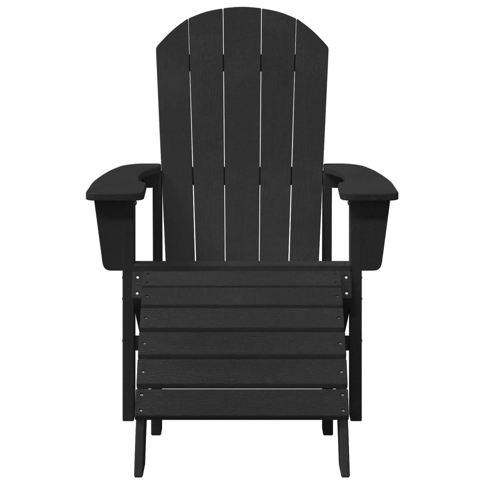 vidaXL Adirondack-Stuhl mit Fußstütze Schwarz HDPE
