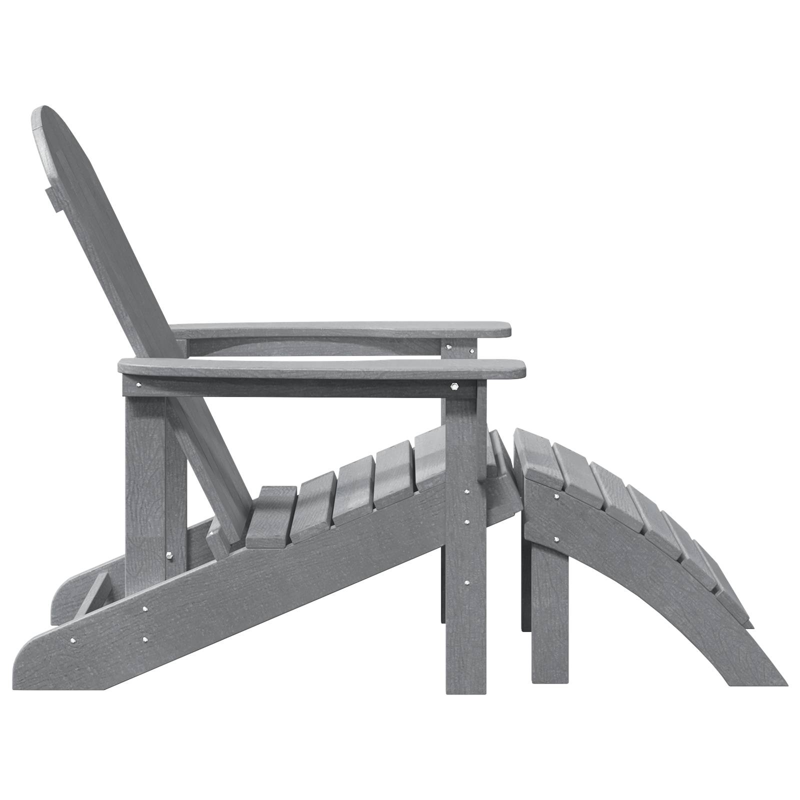 vidaXL Adirondack-Stuhl mit Fußstütze Hellgrau HDPE