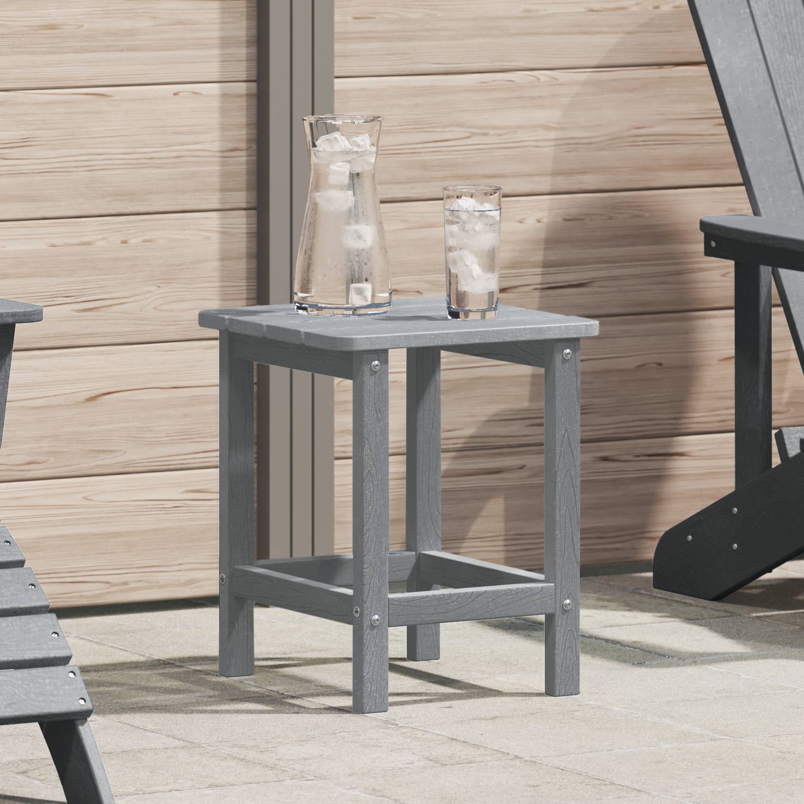 vidaXL Adirondack Beistelltisch Hellgrau 38x38x45 cm HDPE