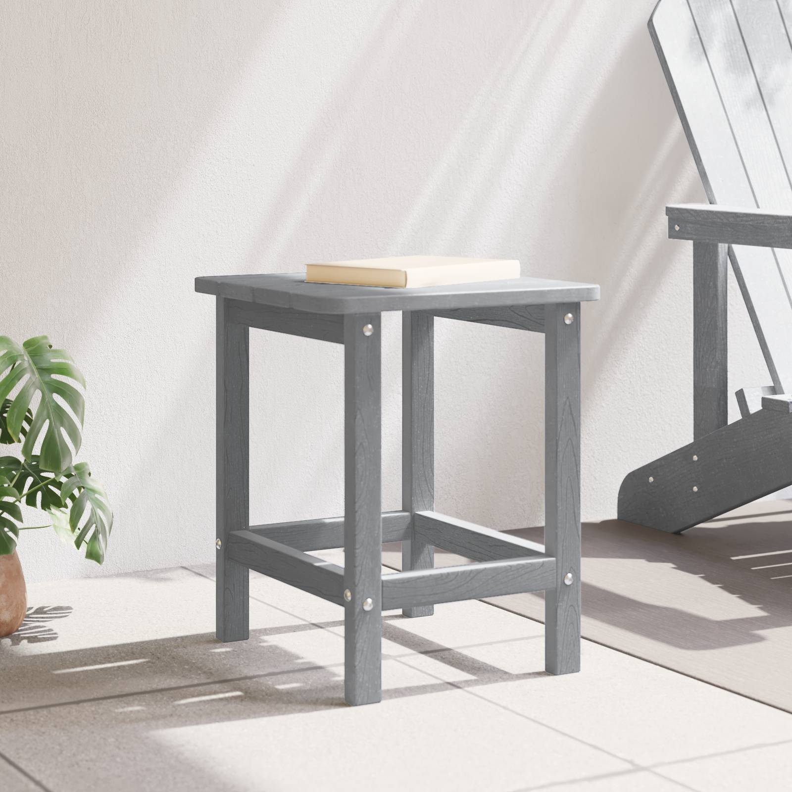 vidaXL Adirondack Beistelltisch Hellgrau 38x38x45 cm HDPE
