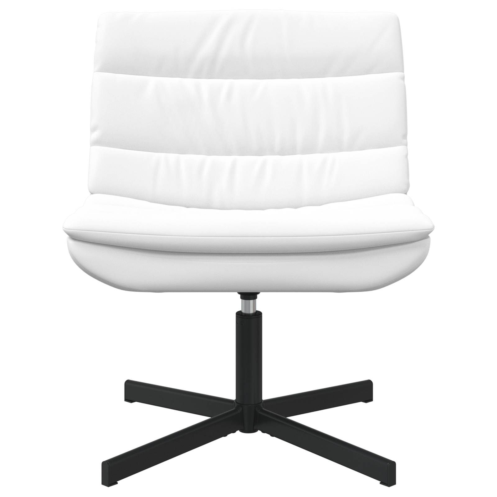 vidaXL Drehstuhl Weiß Polyester, Metallrahmen Mittel Drehstuhl
