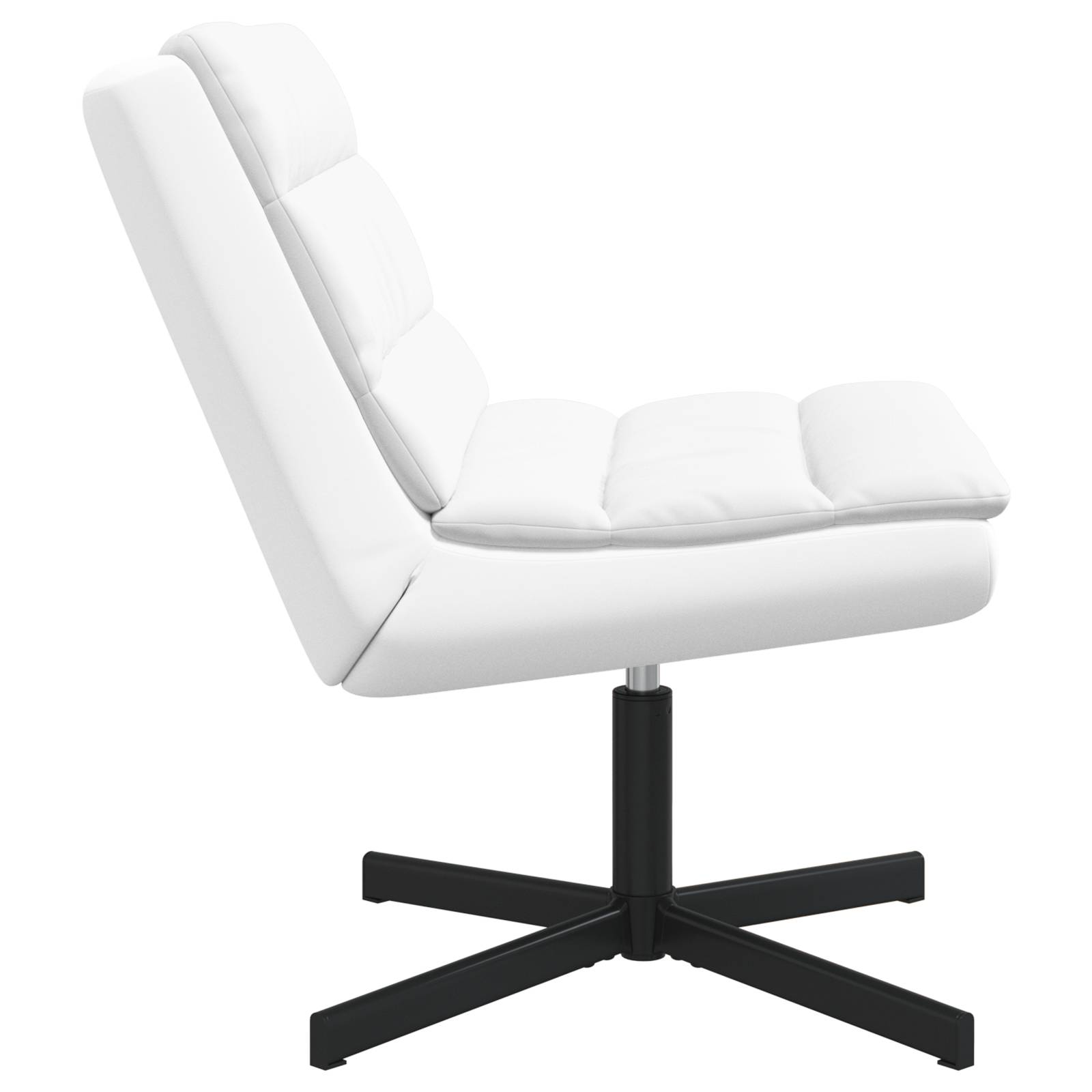 vidaXL Drehstuhl Weiß Polyester, Metallrahmen Mittel Drehstuhl