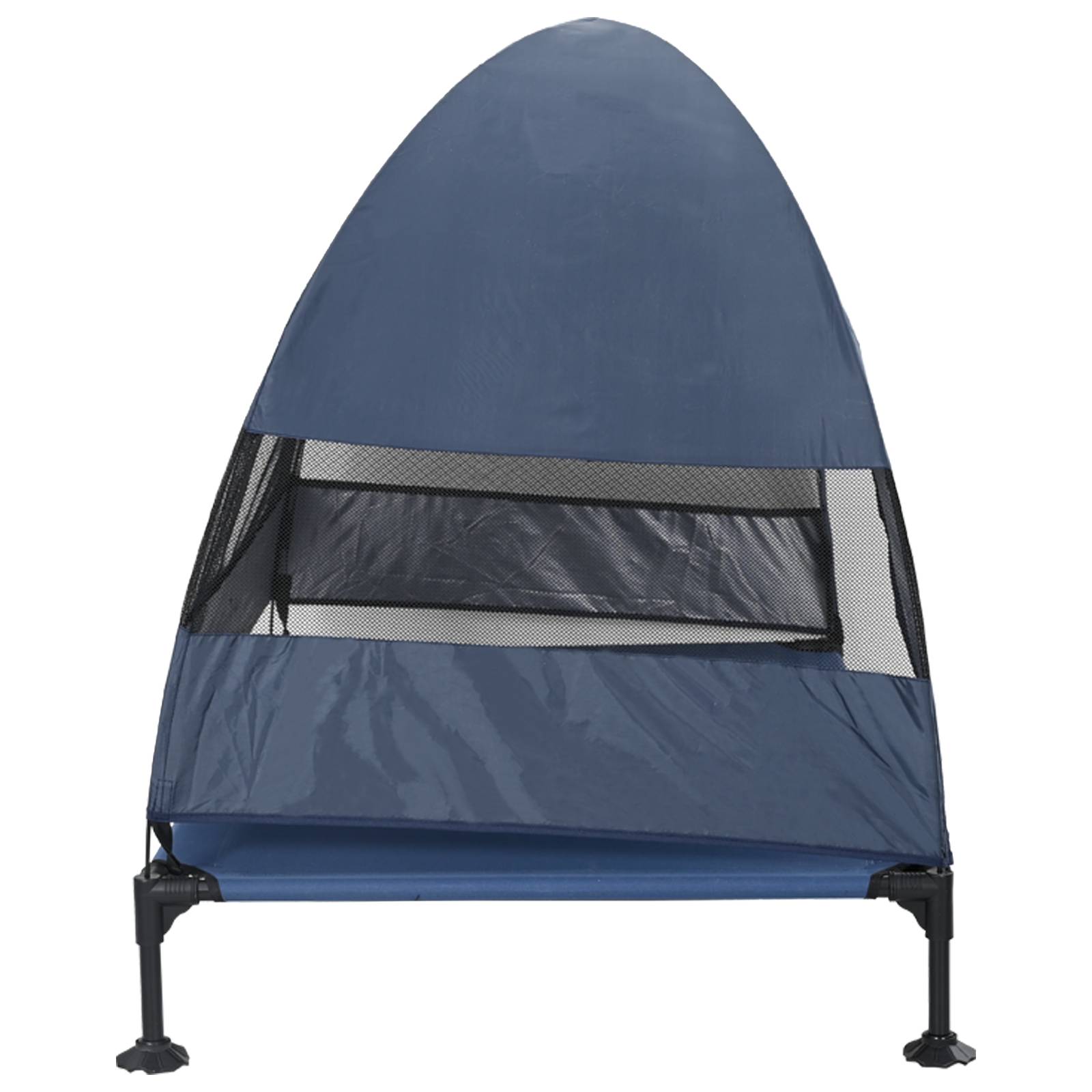 vidaXL Erhöhtes Hundebett mit Abnehmbarem Dach Marineblau XL Stahl