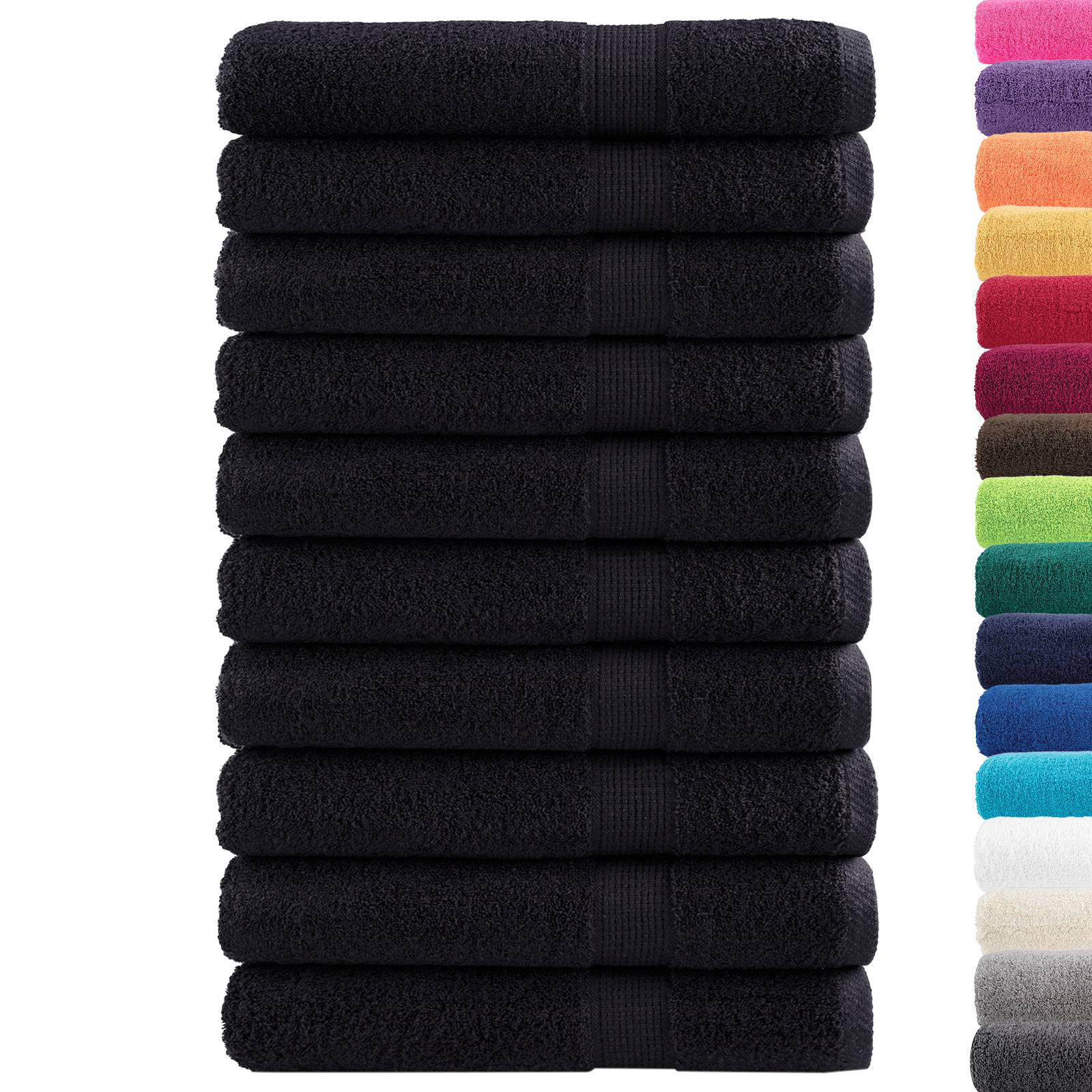 vidaXL Premium Saunatücher 'SOLUND'25 Stück Schwarz 80 x 200 cm 550gsm