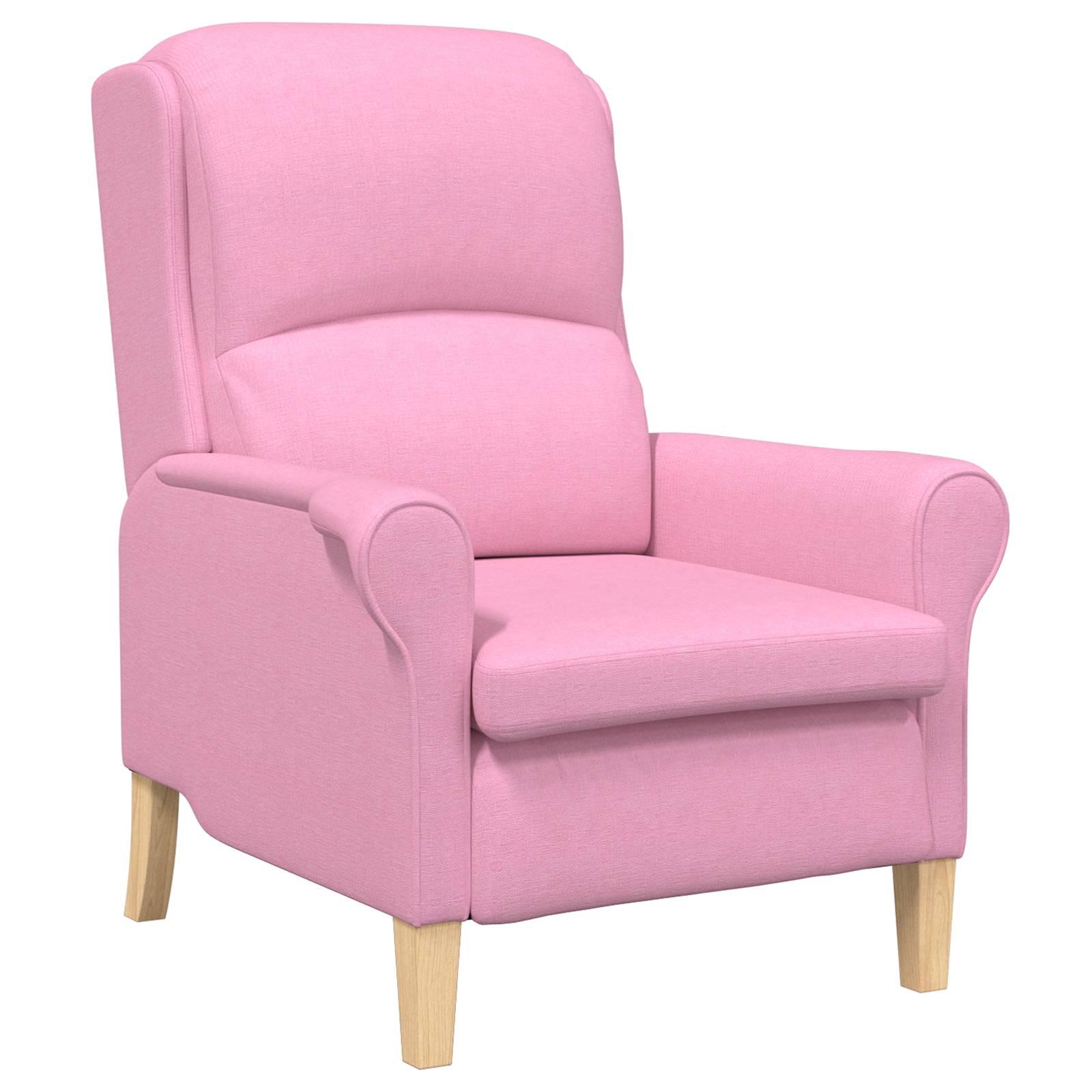 vidaXL Moderner Sessel Rosa Polyester, Holz Mittel Ergonomisch