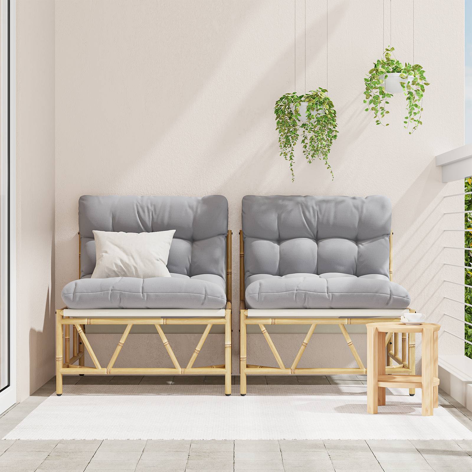 vidaXL Gartenentspannungsstühle 2 Stück mit Kissen 60x80x71 cm Stahl