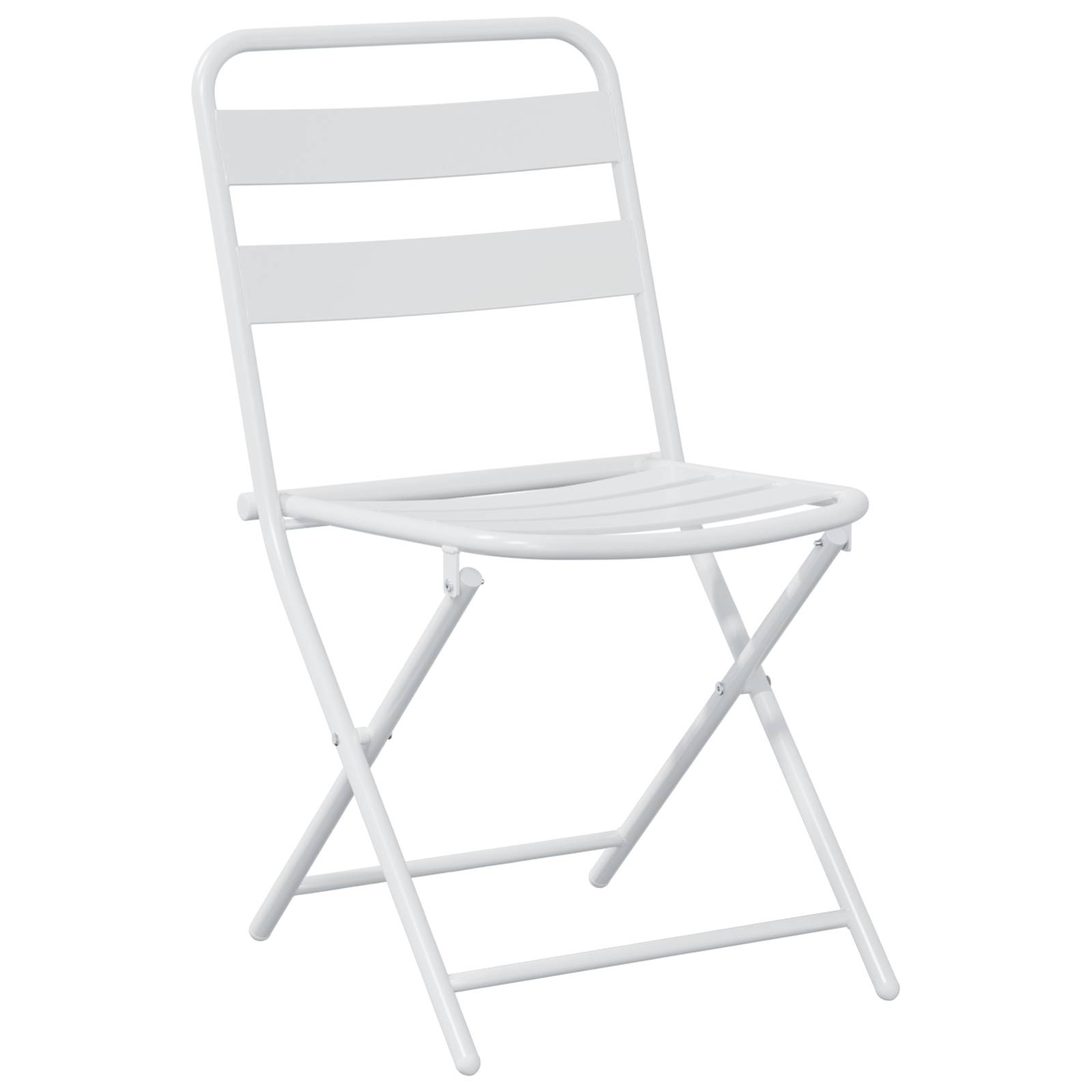 vidaXL 3-teiliges Klapp-Bistro-Set Weiß Stahl