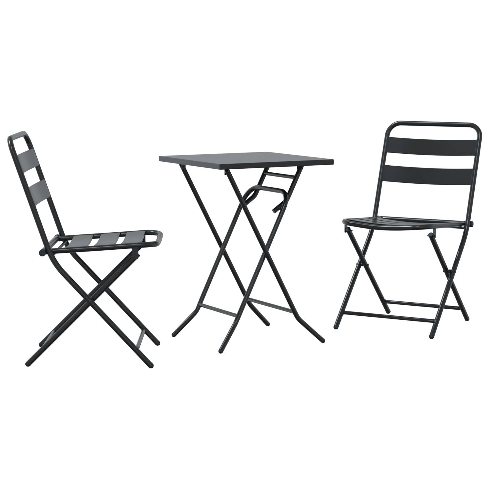 vidaXL 3-teiliges faltbares Bistro-Set anthrazit Stahl