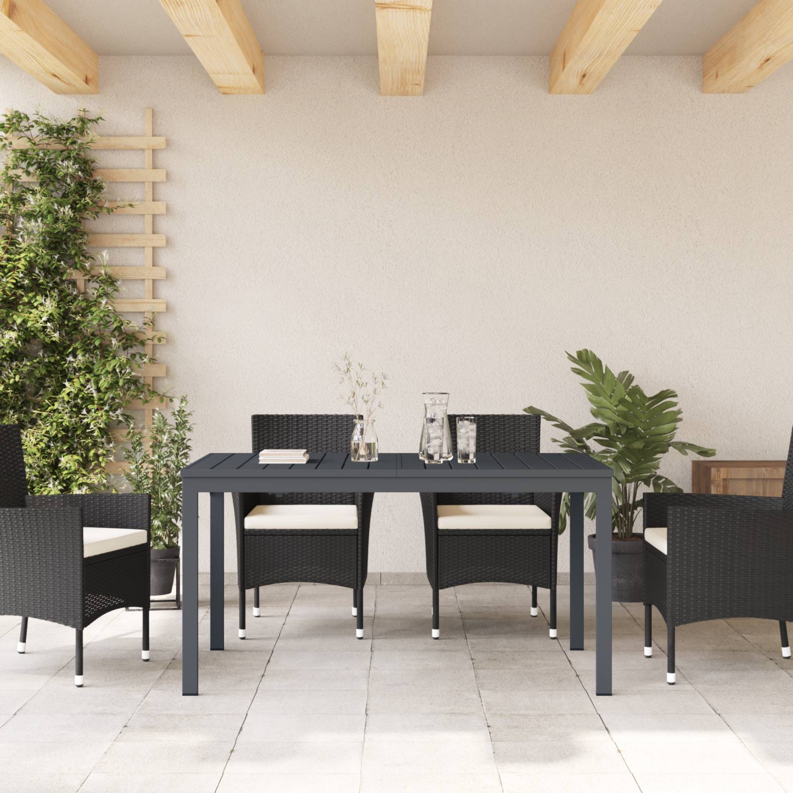 vidaXL Gartentisch Dunkelgrau Aluminium Groß Erweiterbarer Tisch