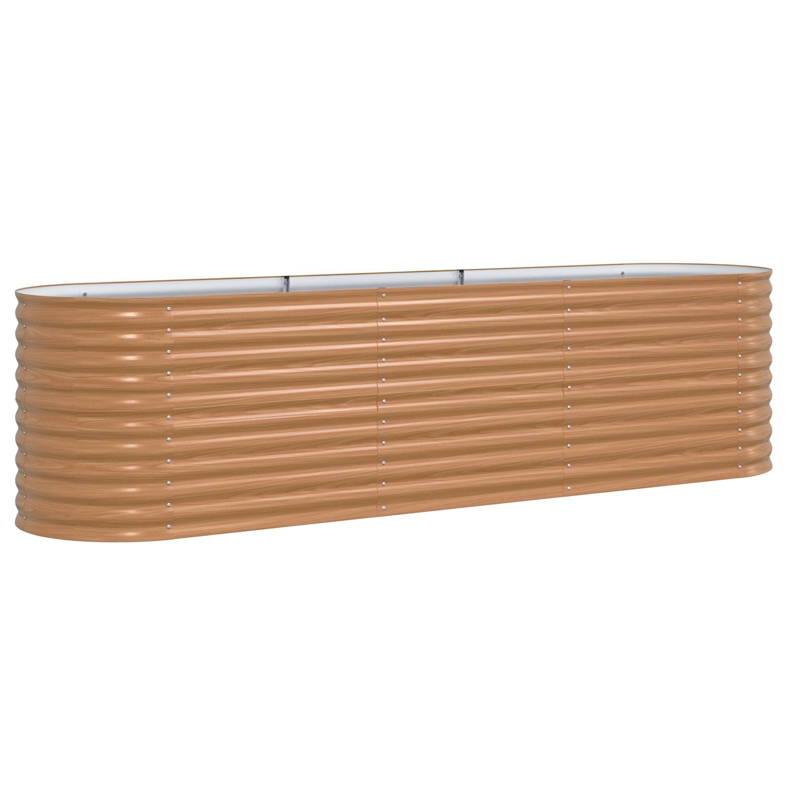vidaXL Hochbeet Pflanzgefäß Holzoptik Metall 320 X 80 X 81 cm Langlebig