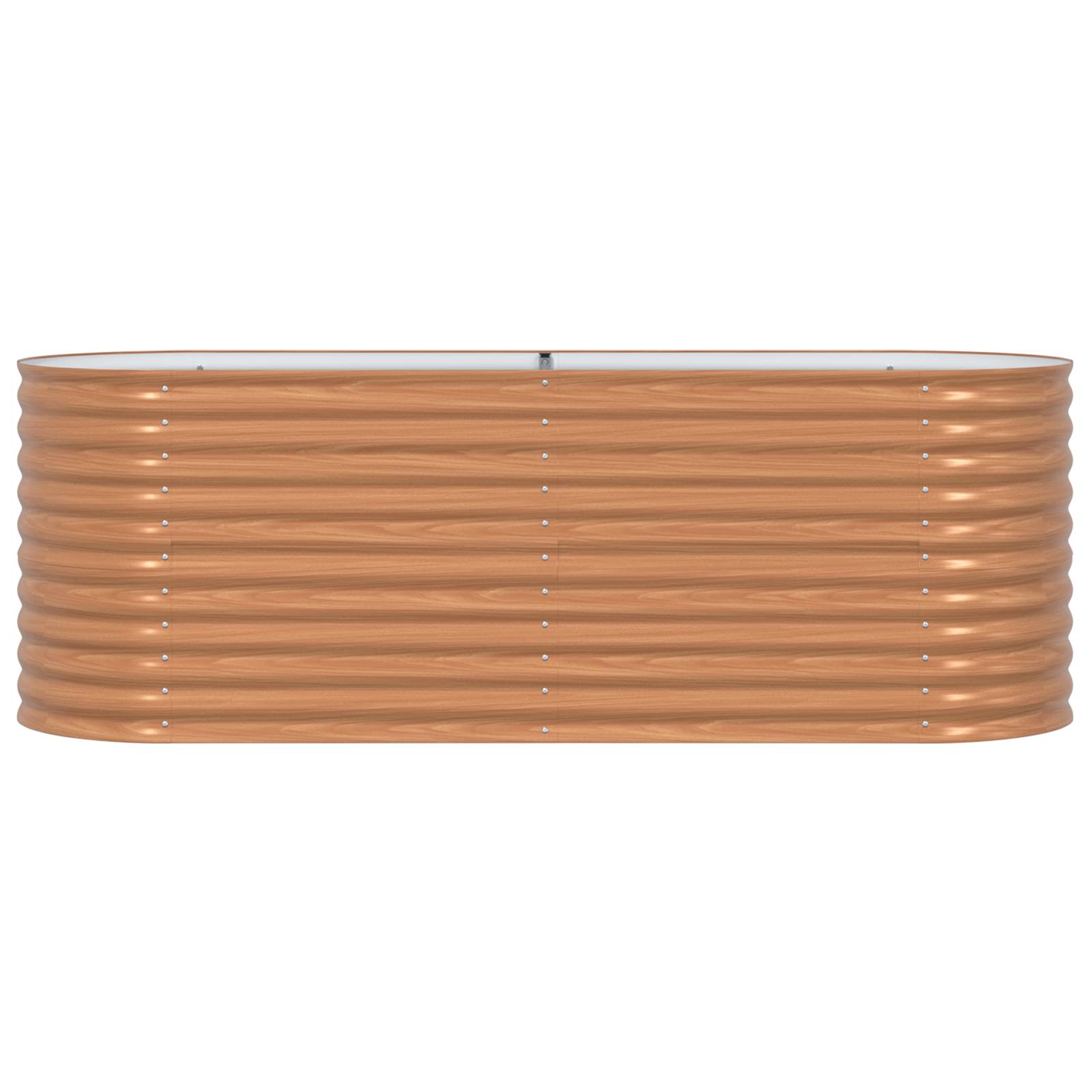 vidaXL Braunes Hochbeet - Holzoptik 240x80x81 cm Stahl