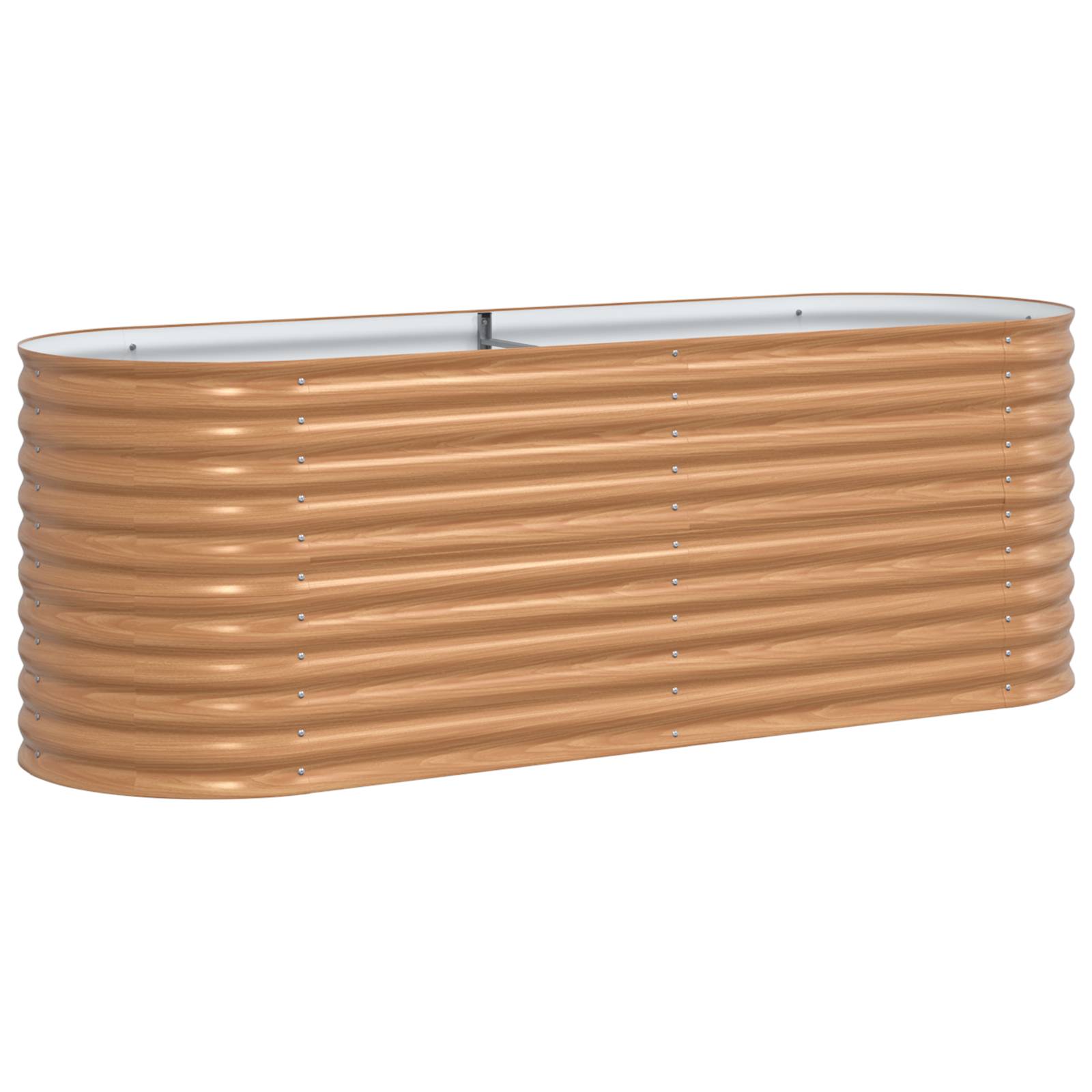 vidaXL Braunes Hochbeet - Holzoptik 240x80x81 cm Stahl