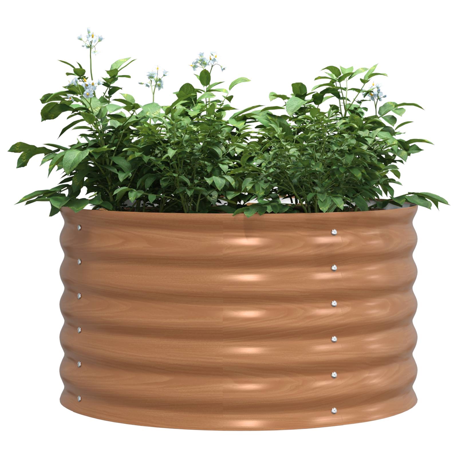 vidaXL Hochbeet Braun mit Holzlook 80x80x44 cm Stahl