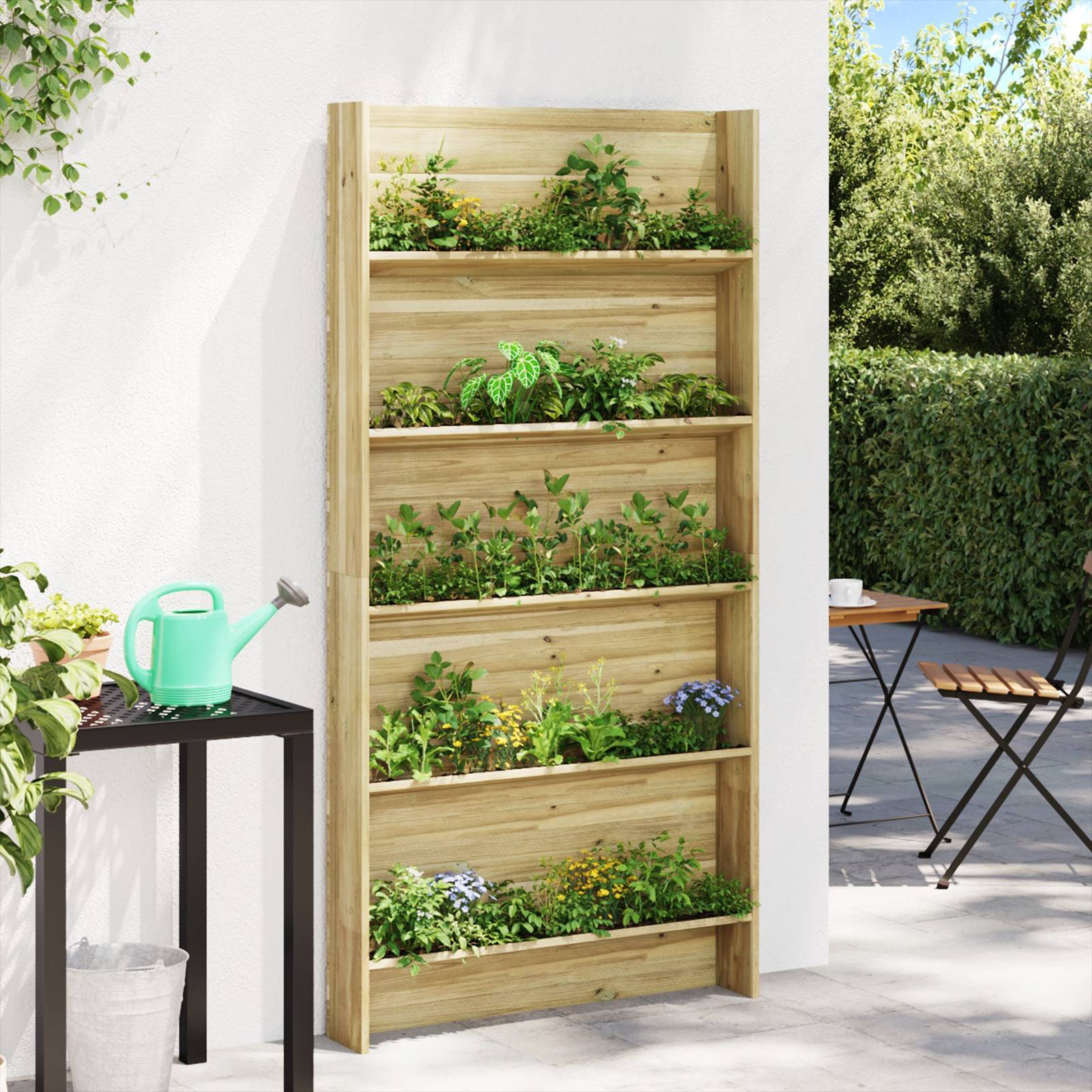 vidaXL Garten Pflanzenständer 5-Stufen 90x15x180 cm imprägniertes Holz
