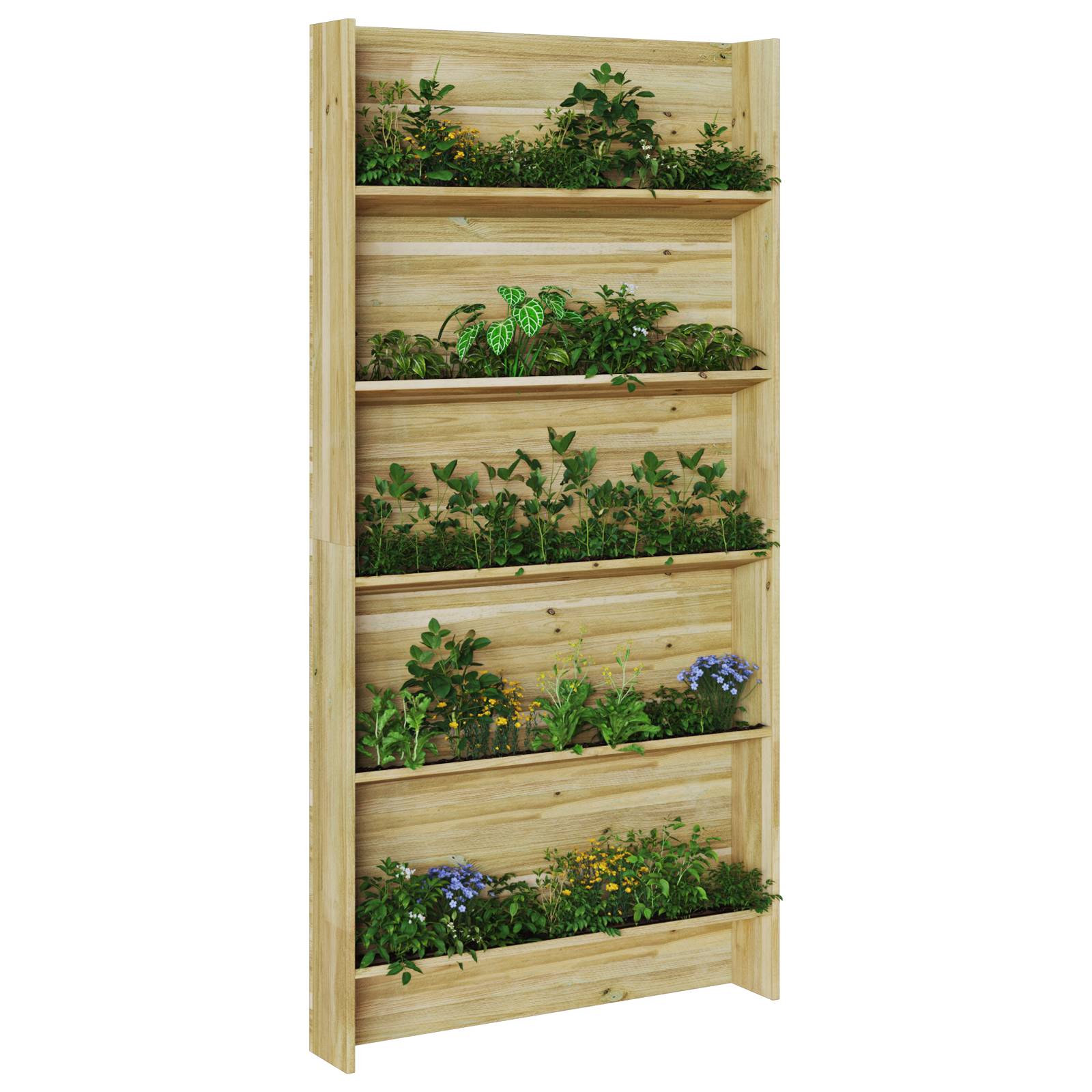 vidaXL Garten Pflanzenständer 5-Stufen 90x15x180 cm imprägniertes Holz