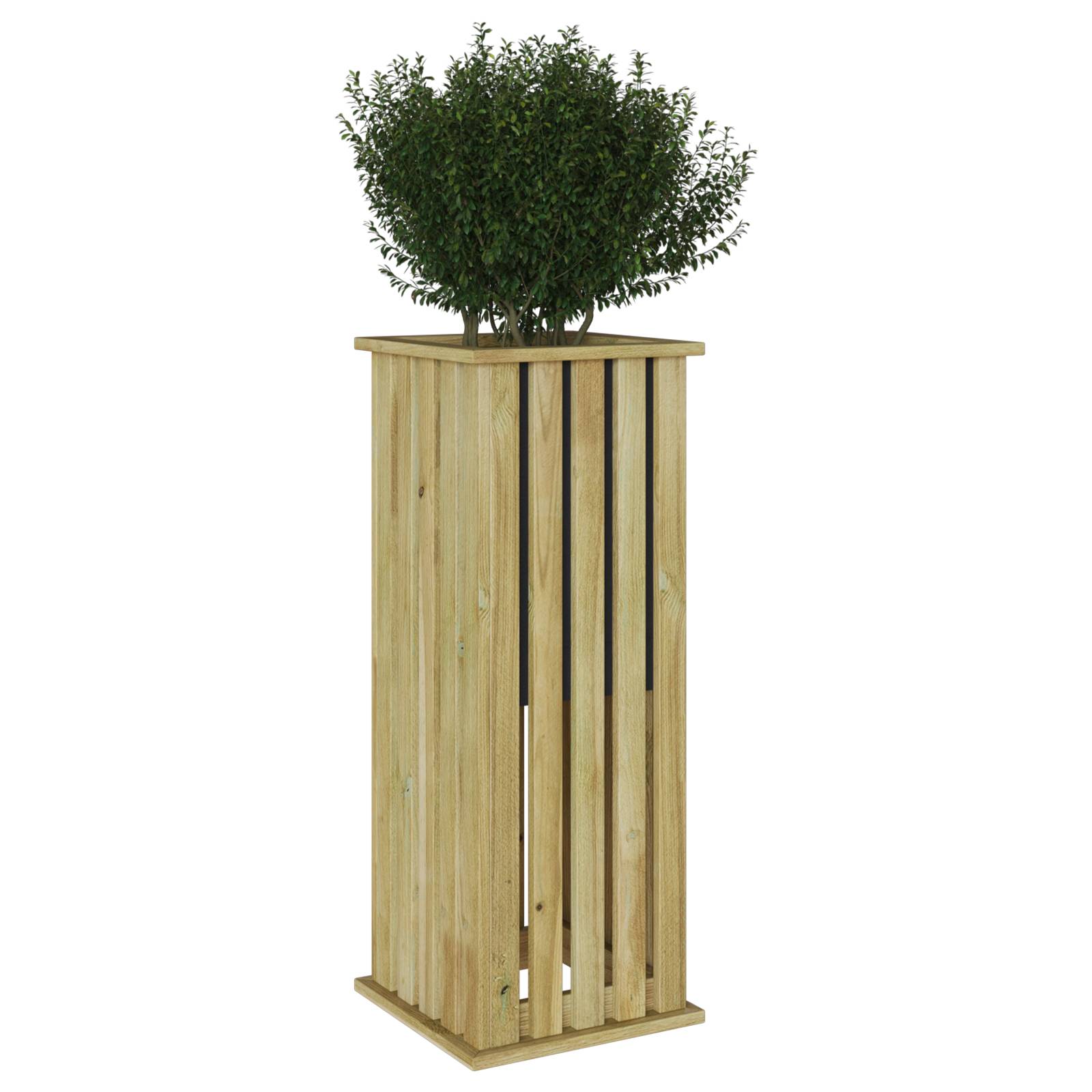 vidaXL Gartenpflanzer mit Linse 33x33x85 cm imprägniertes Holz Kiefer