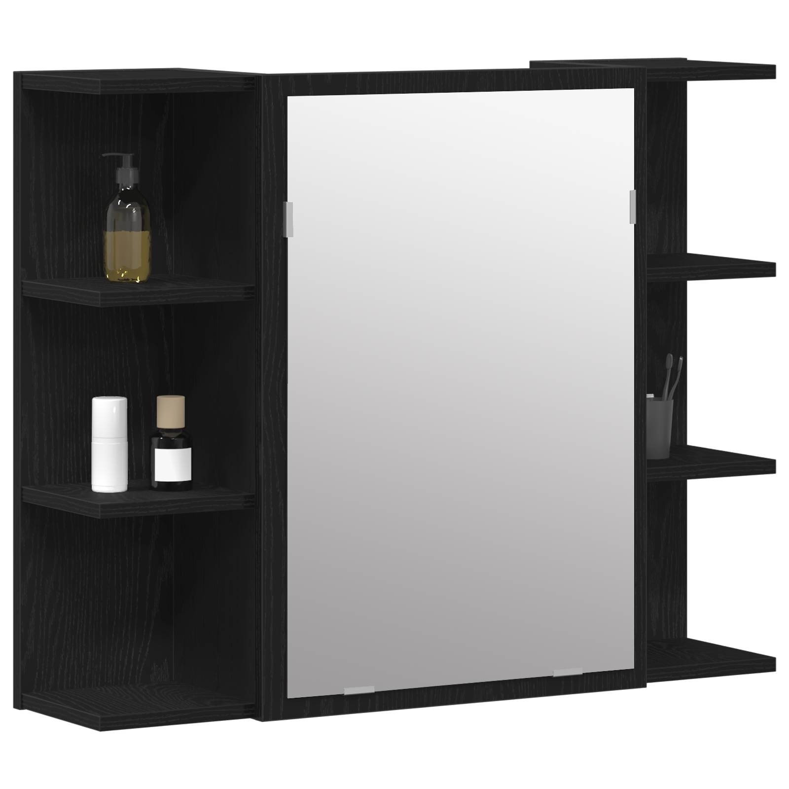 vidaXL Badezimmerspiegelschrank Schwarze Eiche 80 x 20,5 x 64 cm Holzwerkstoff
