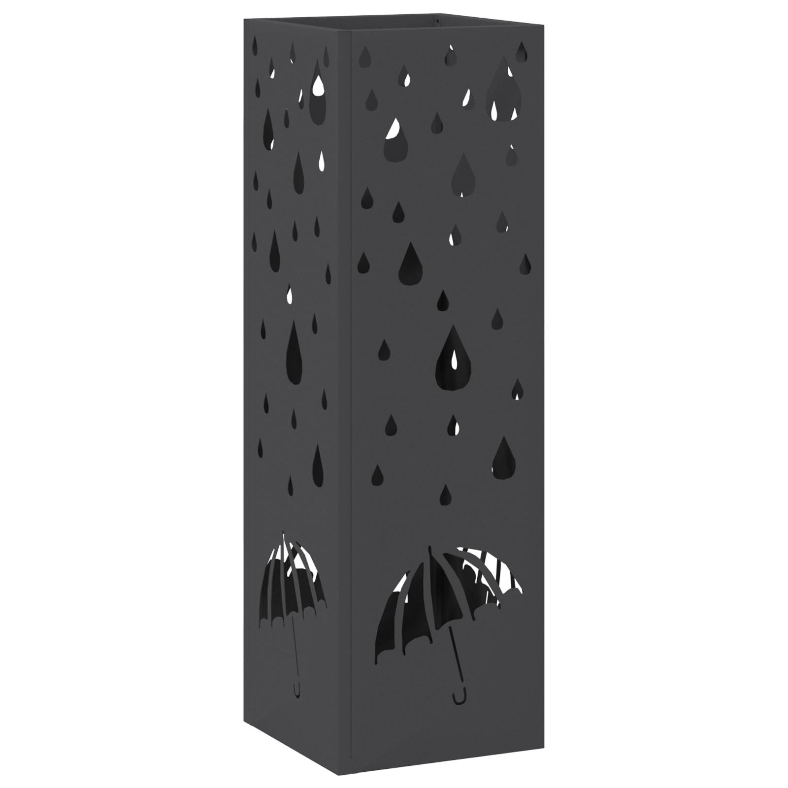 vidaXL Regenschirmständer Schwarz Metall Mittel Muster
