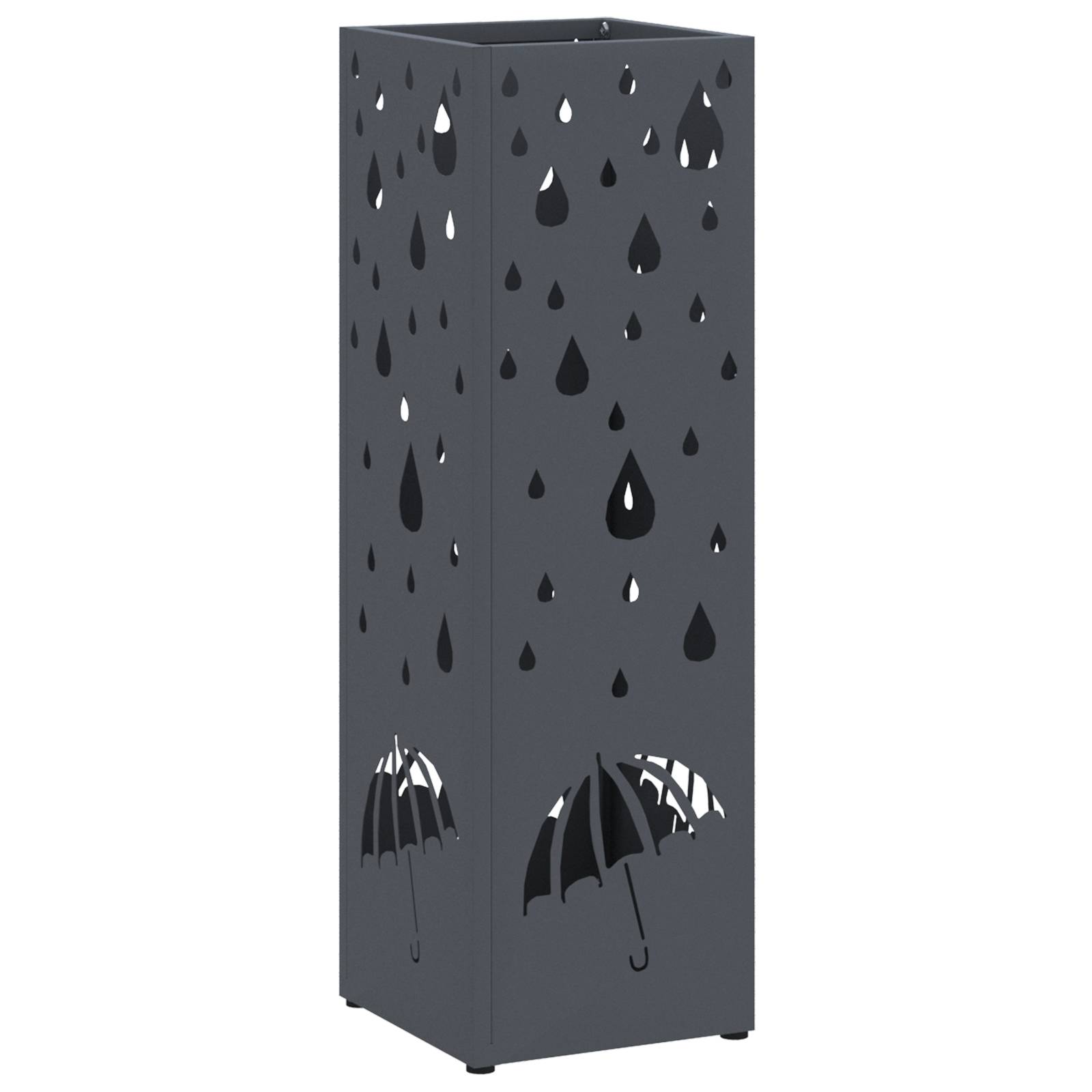 vidaXL Regenschirmständer Anthrazit Metall Standard Dekorative Intarsien