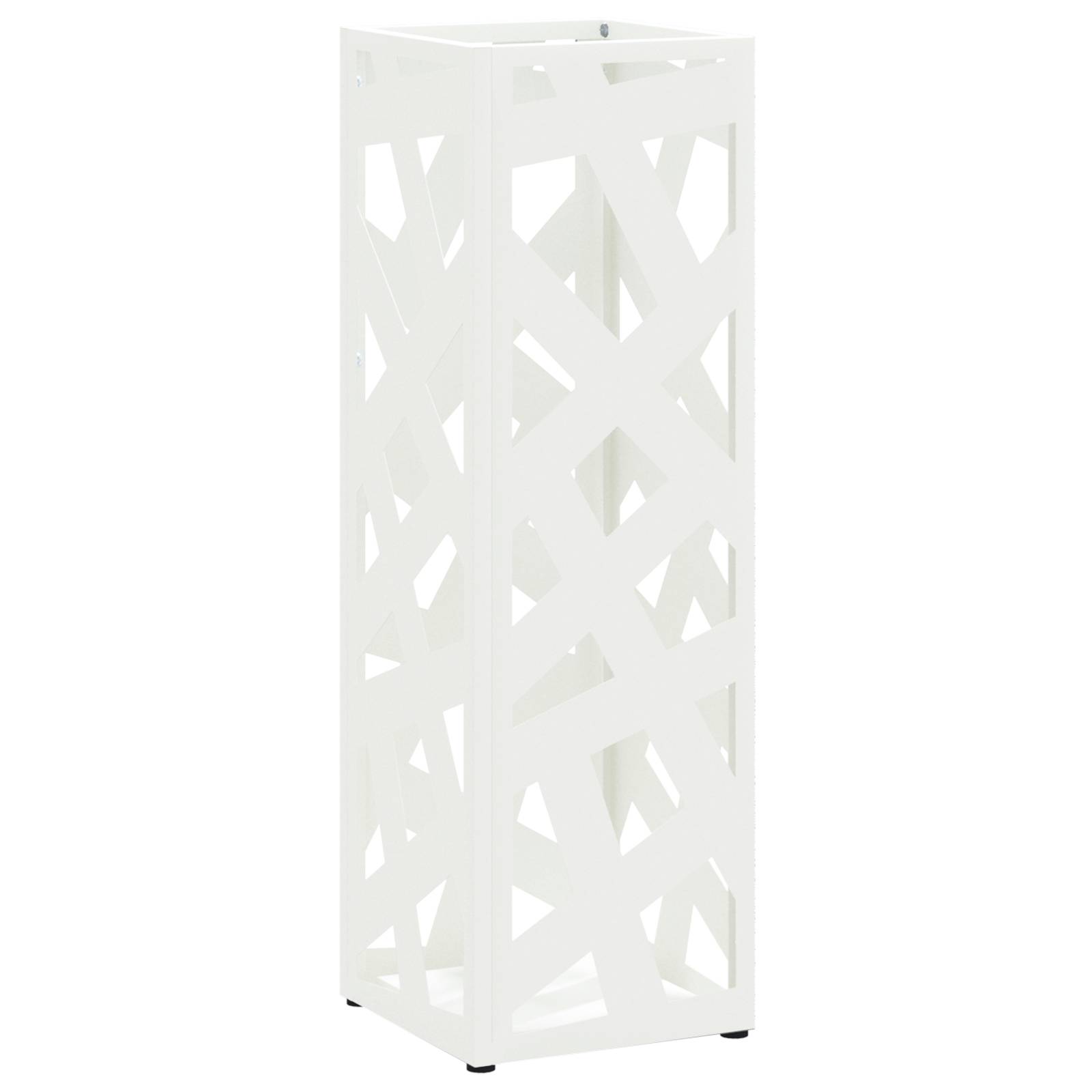 vidaXL Regenschirmständer Weiß Metall Standard Regenschirmständer