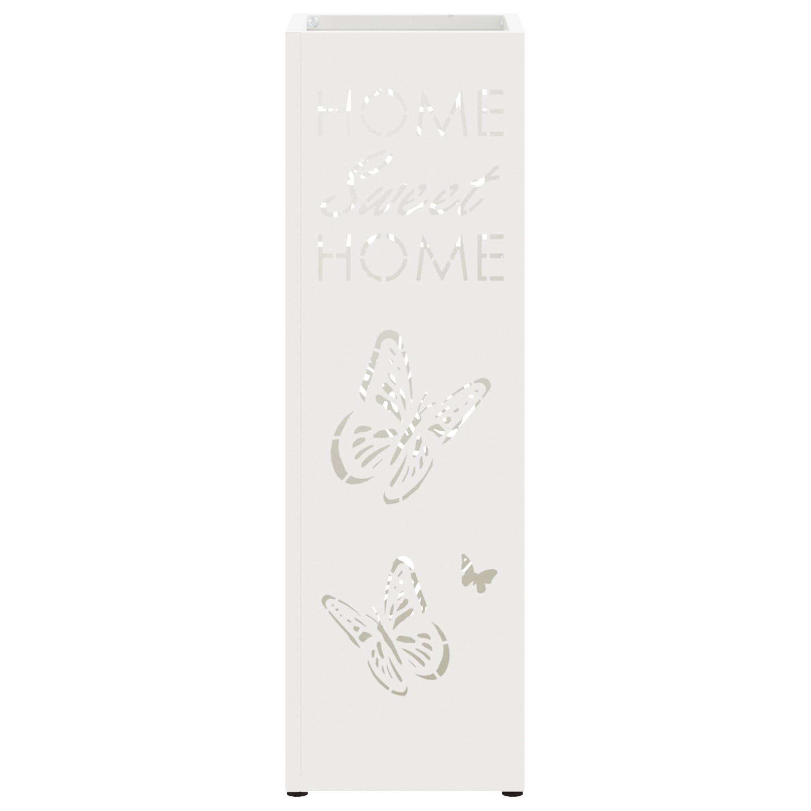 vidaXL Regenschirmständer Weiß Metall Standard Langlebig