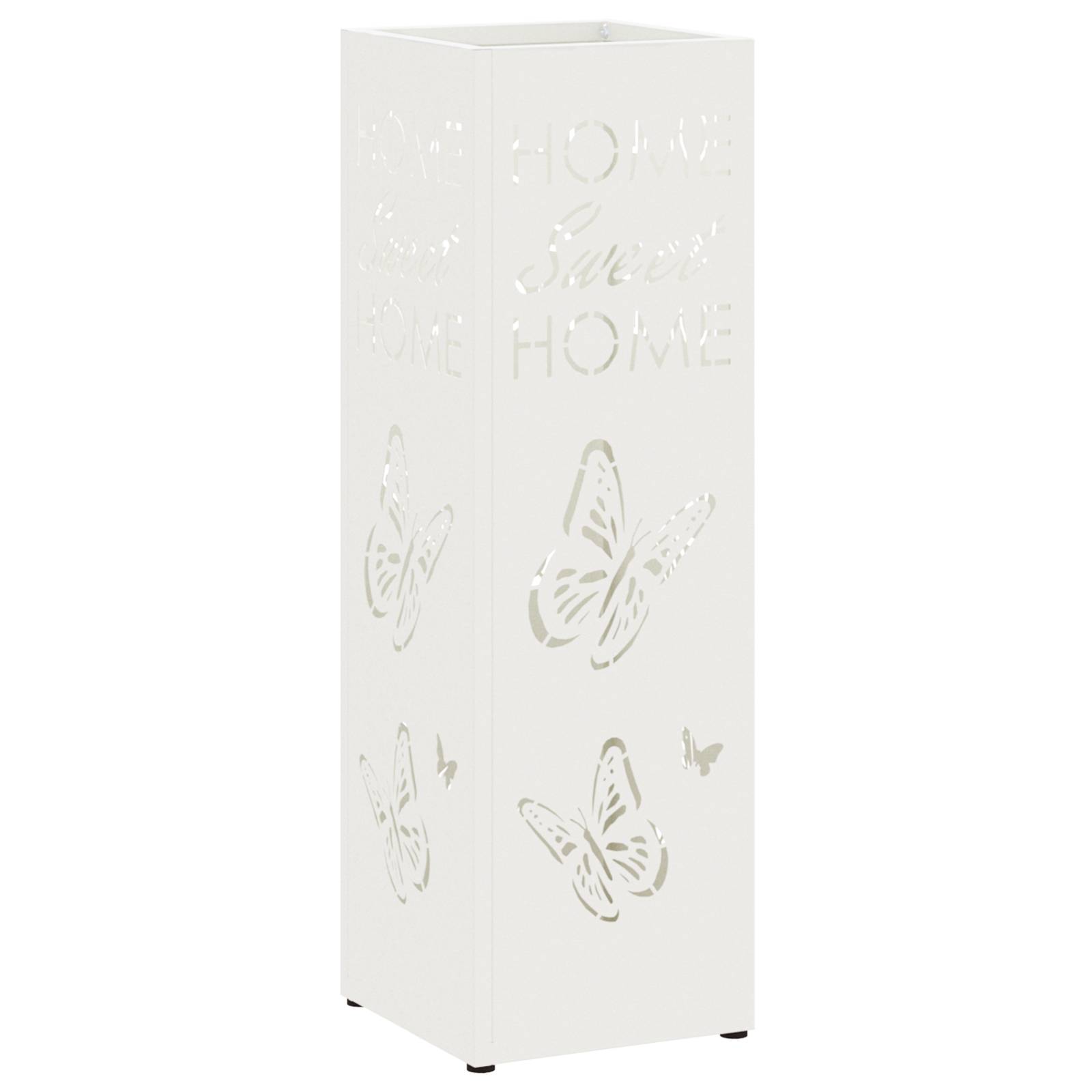 vidaXL Regenschirmständer Weiß Metall Standard Langlebig