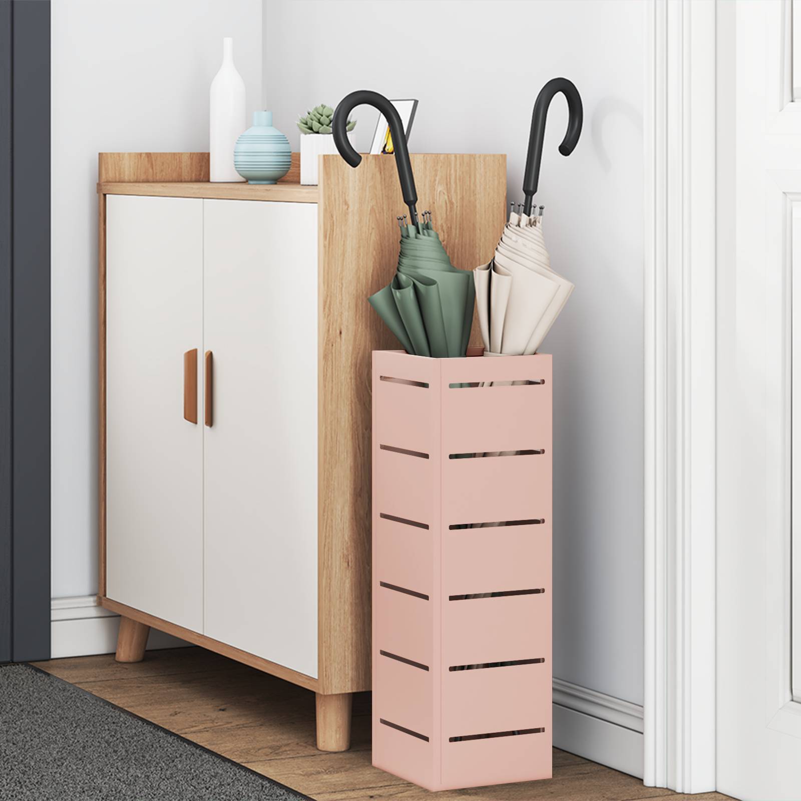 vidaXL Regenschirmständer Rosa Metall Dekorative Intarsien