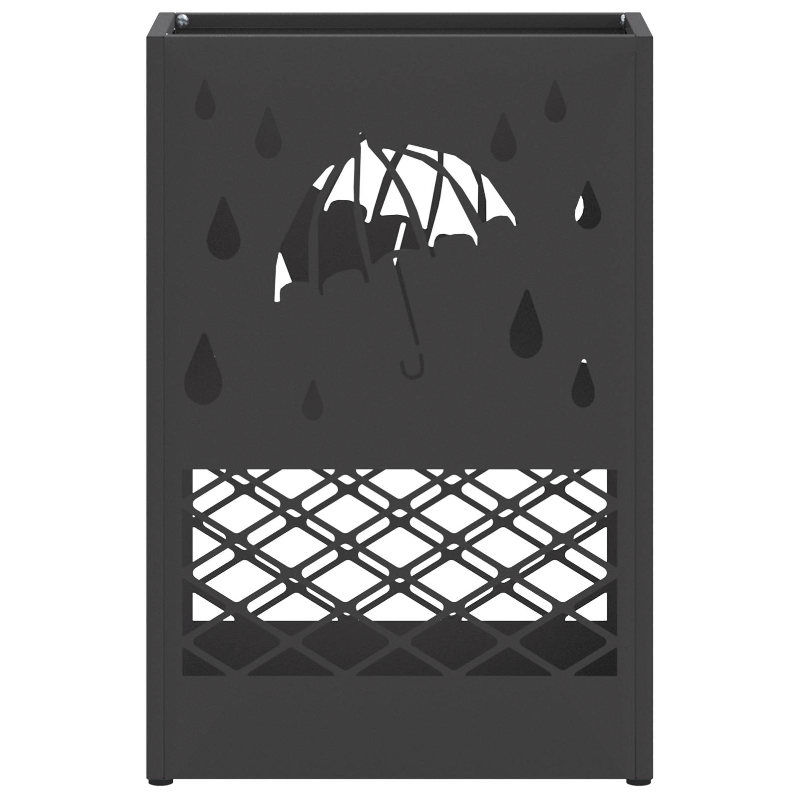 vidaXL Regenschirmständer Schwarz Metall Mittel Regenschirmständer