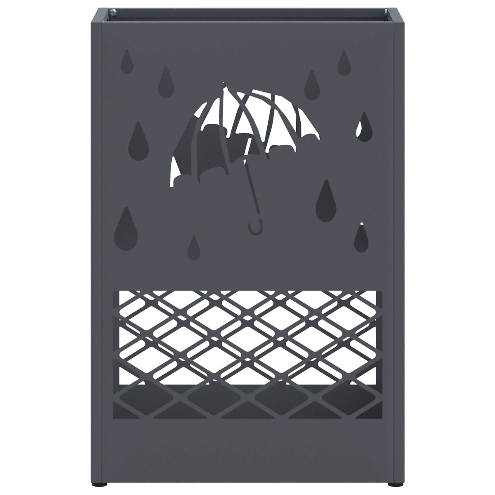 vidaXL Regenschirmständer Anthrazit Metall Mittel Dekorative Intarsien