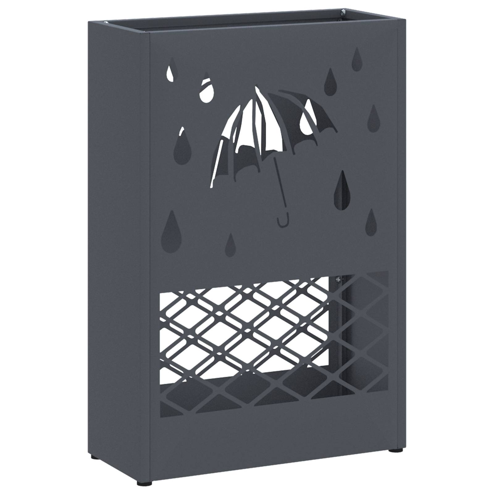 vidaXL Regenschirmständer Anthrazit Metall Mittel Dekorative Intarsien