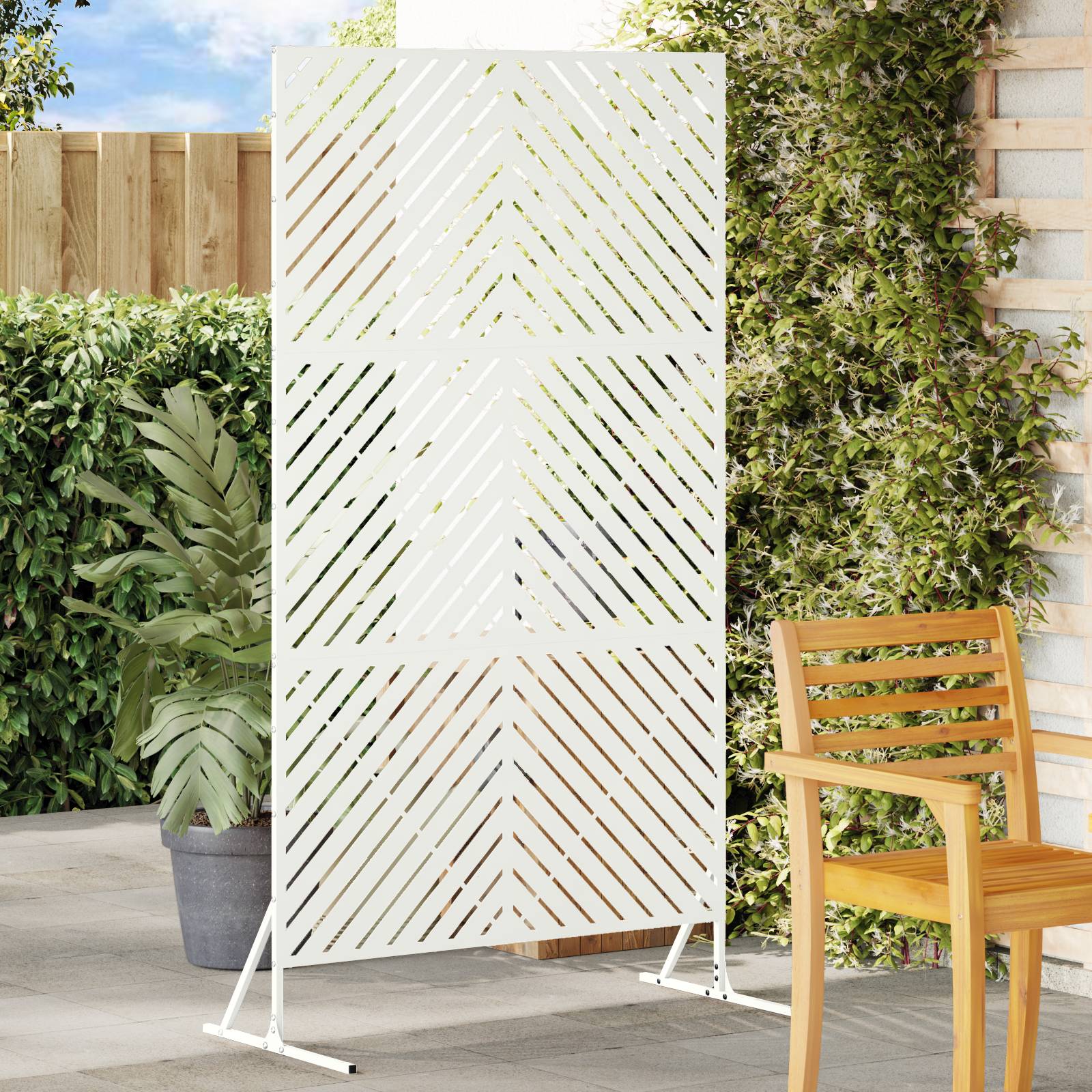 vidaXL Metallzaunpanel Weiß Metall Mittel Langlebig Metallzaunpanel