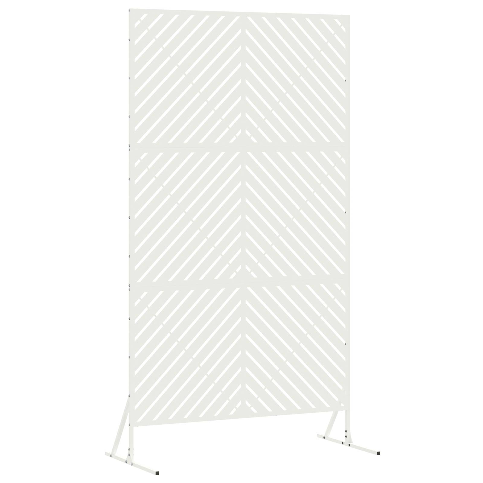 vidaXL Metallzaunpanel Weiß Metall Mittel Langlebig Metallzaunpanel
