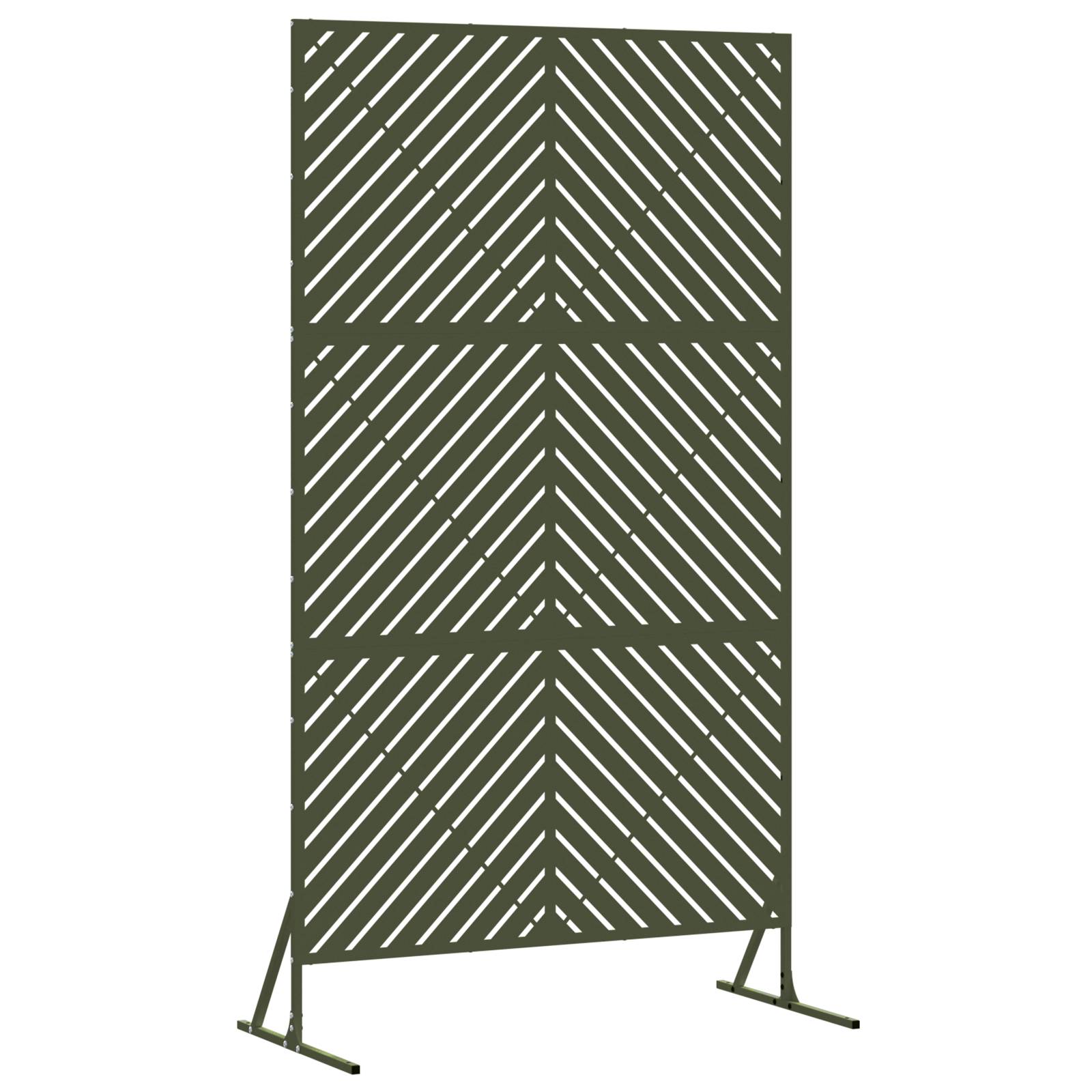 vidaXL Metallzaun-Panel Olivgrün Metall Groß Muster Außenzäune-Panel