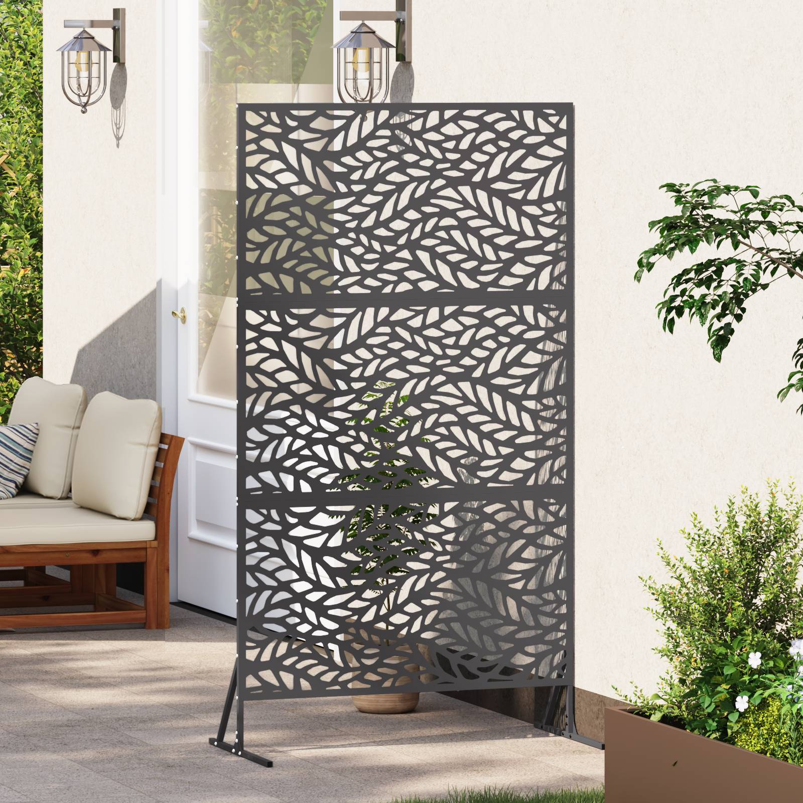 vidaXL Metallzaunpanel Schwarz Pulverbeschichteter Stahl Groß