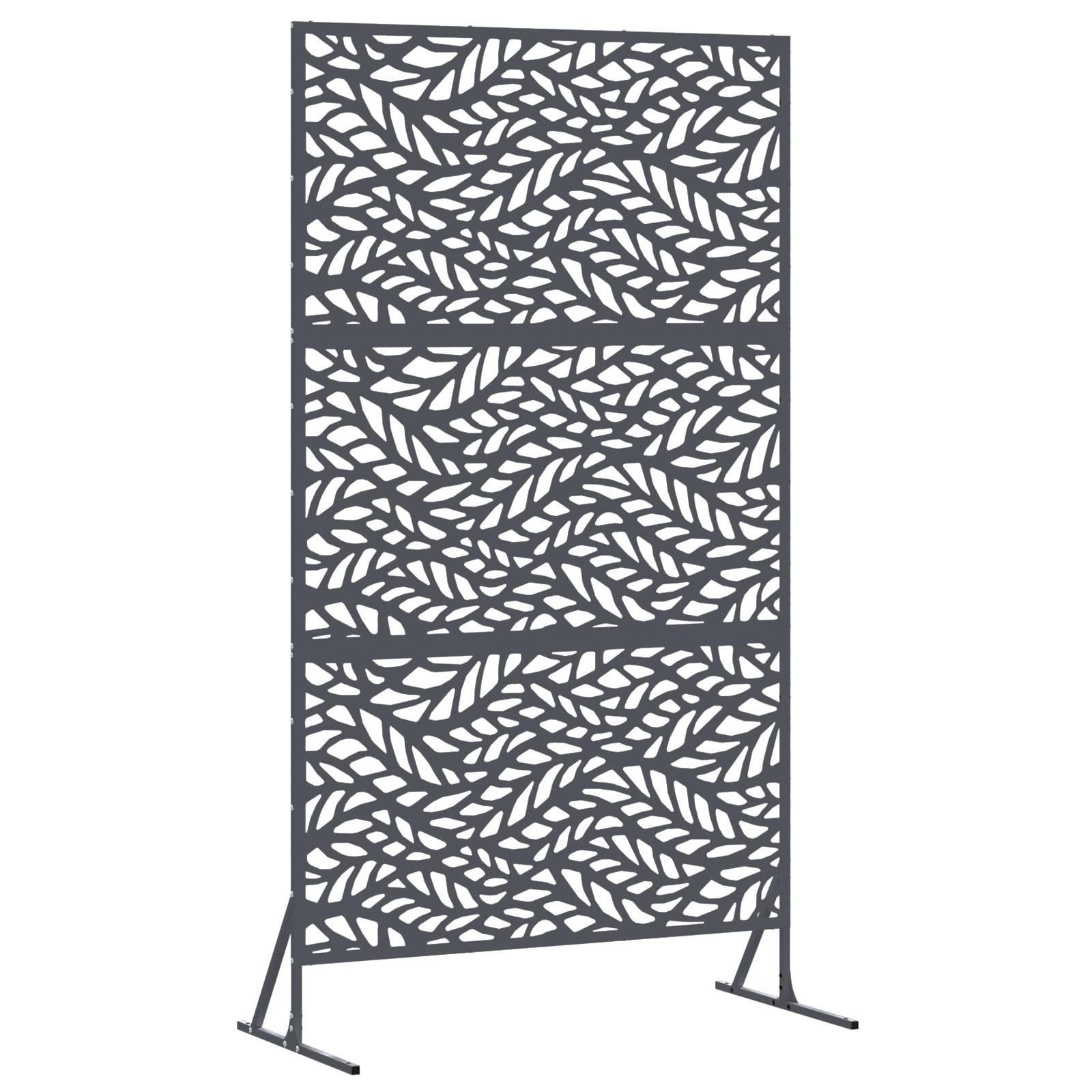 vidaXL Metallzaunpanel Anthrazit Metall Groß Muster Außen Metallzaun