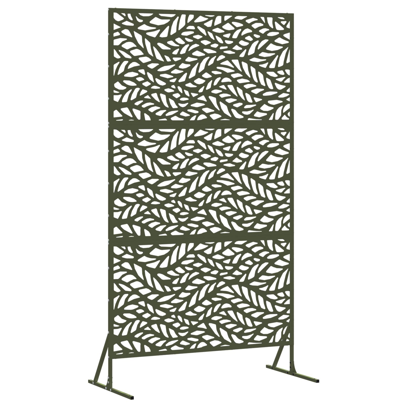 vidaXL Metallzaun-Element Olivgrün Pulverbeschichteter Stahl Standard
