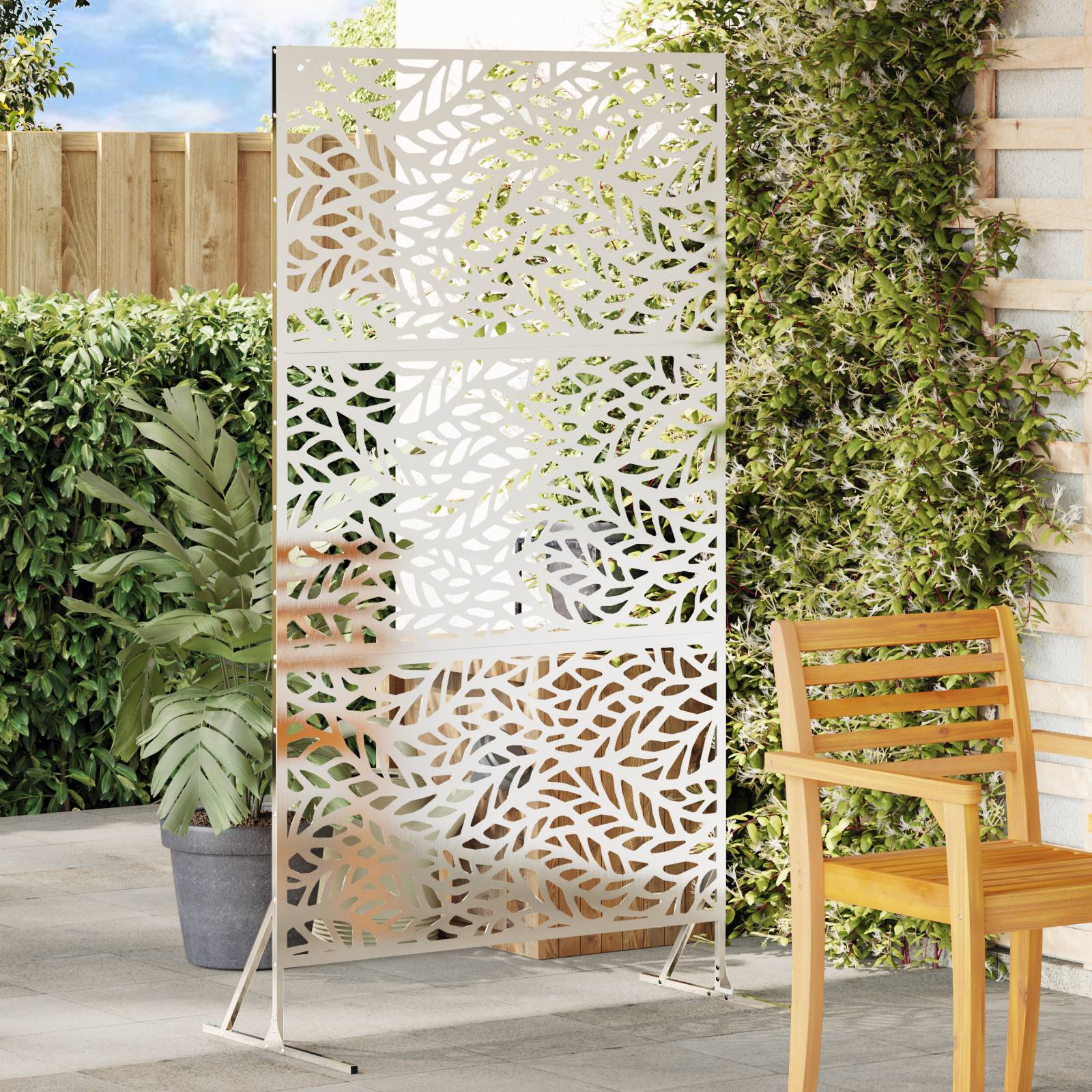 vidaXL Sichtschutz 100x50x180 cm Edelstahl