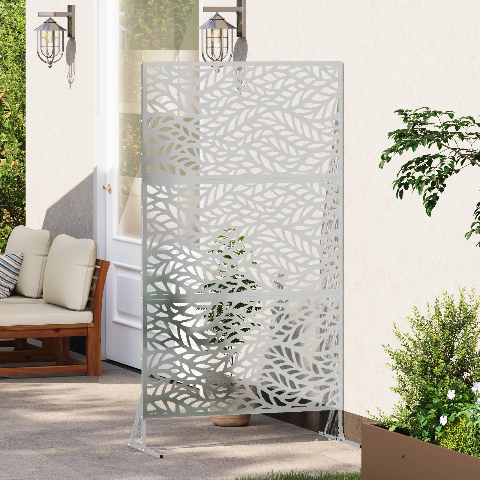 vidaXL Sichtschutz 100x50x180 cm aus verzinktem Stahl