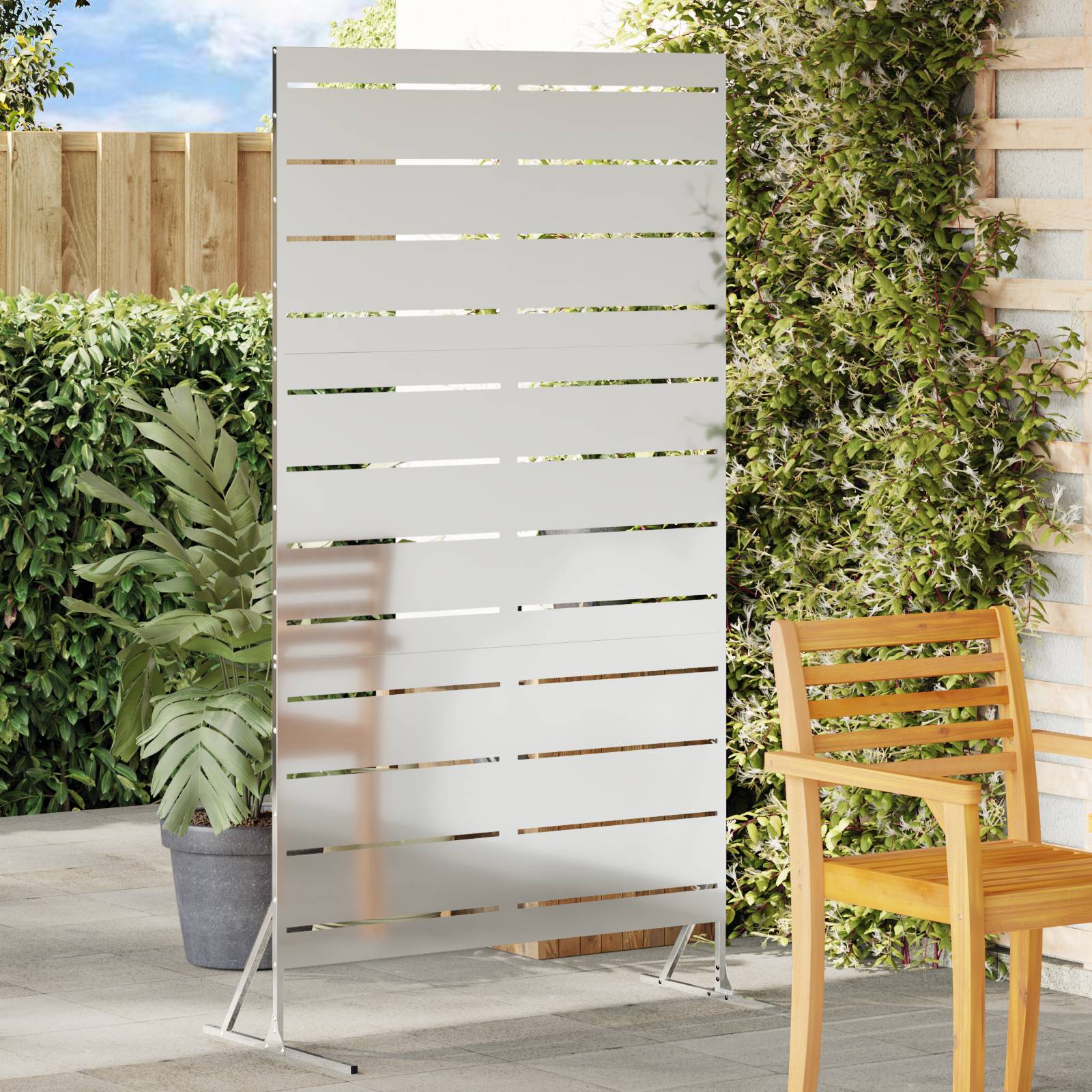 vidaXL Datenschutzscreen 180 cm Galvanisierter Stahl