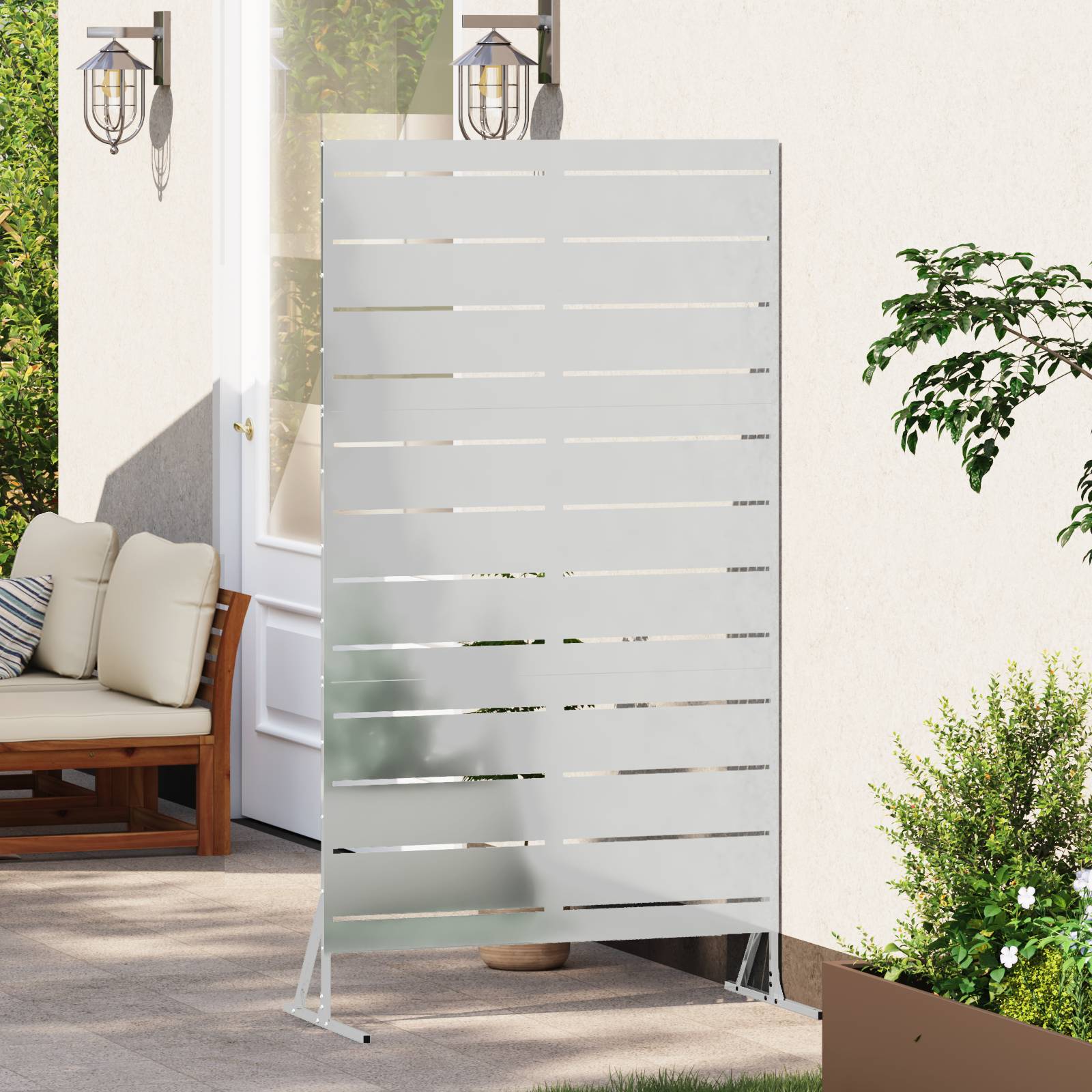 vidaXL Datenschutzscreen 180 cm Galvanisierter Stahl