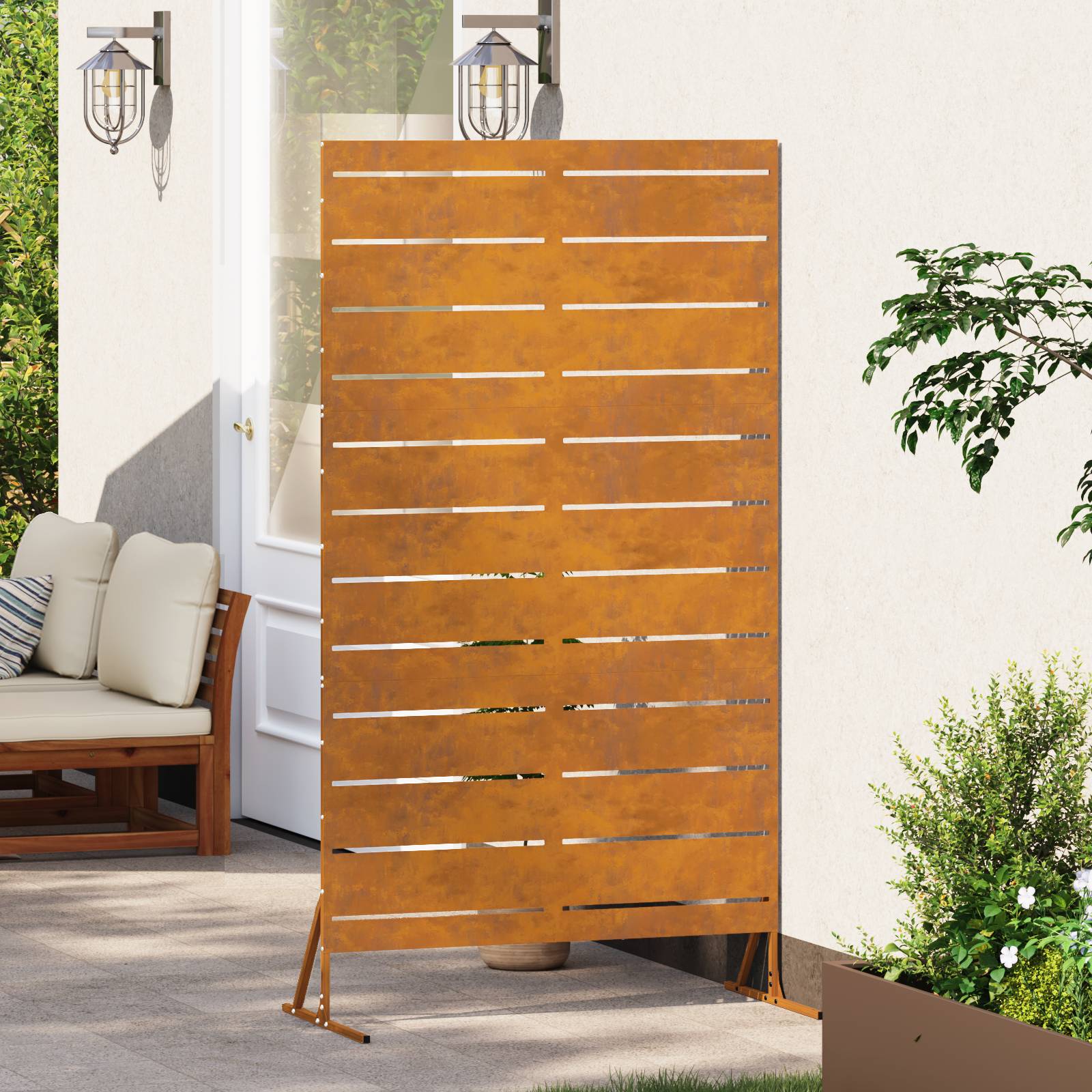 vidaXL Privatsphäre Bildschirm 180 cm Wetterfester Stahl