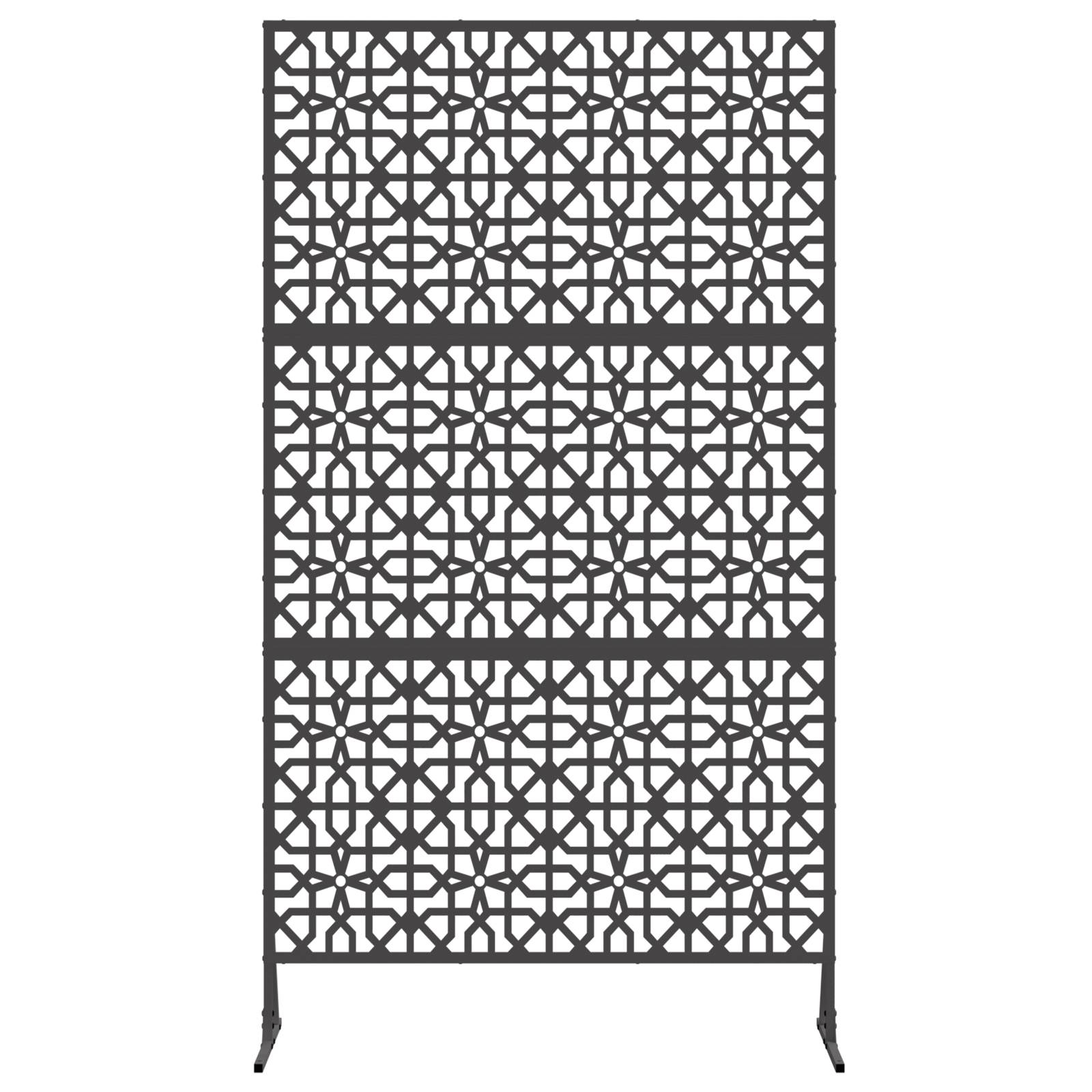 vidaXL Metallzaunpanel Schwarz Metall Groß Muster Zaunpanel