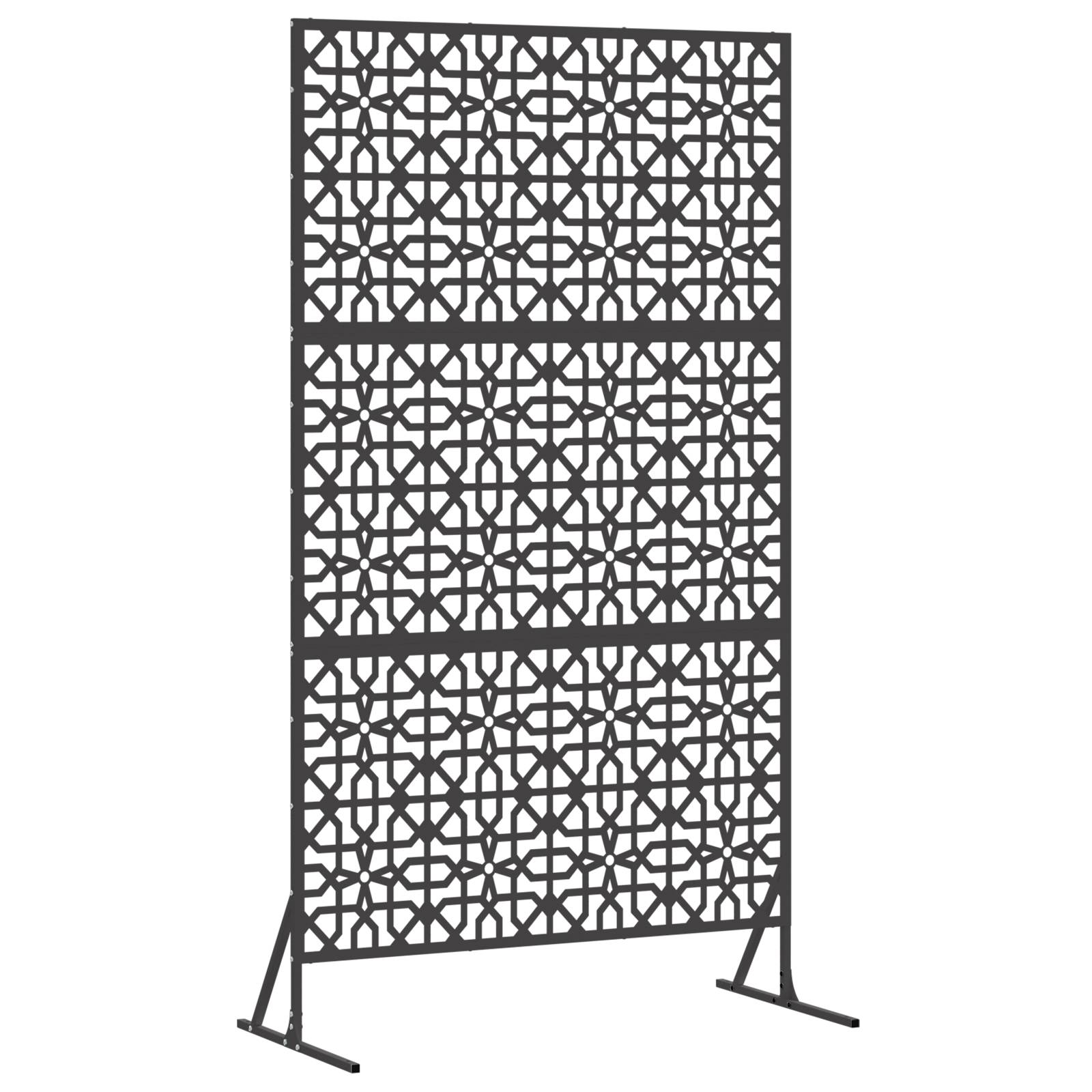 vidaXL Metallzaunpanel Schwarz Metall Groß Muster Zaunpanel