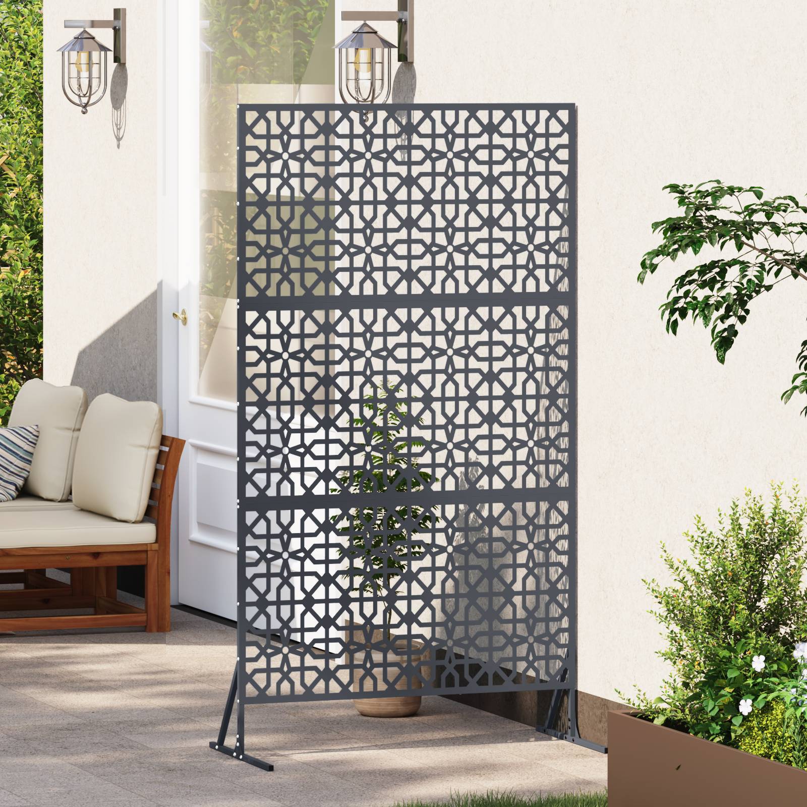 vidaXL Sichtschutz in Anthrazit, 100cm x 50cm x 180cm, Stahl