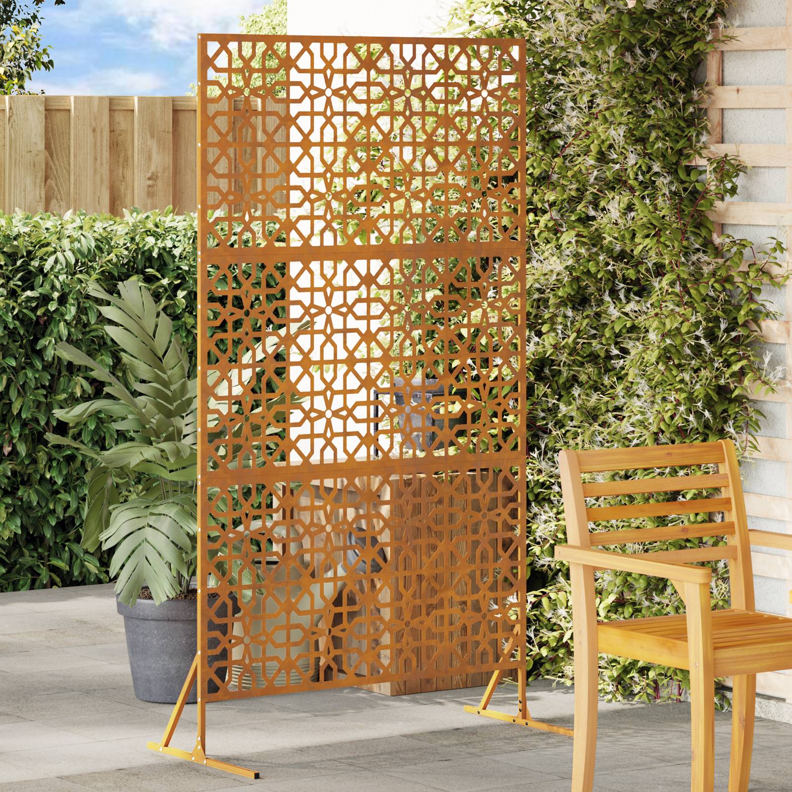 vidaXL Wetterfester Stahlzaun Wetterfester Stahl Mittel Muster